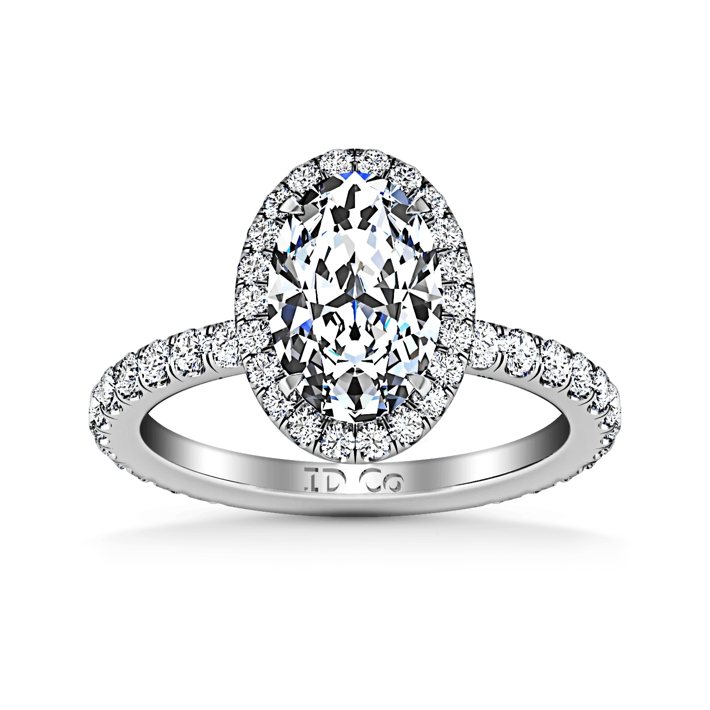 Halo Oval Diamond Engagement Ring Elsa 14K White Gold
