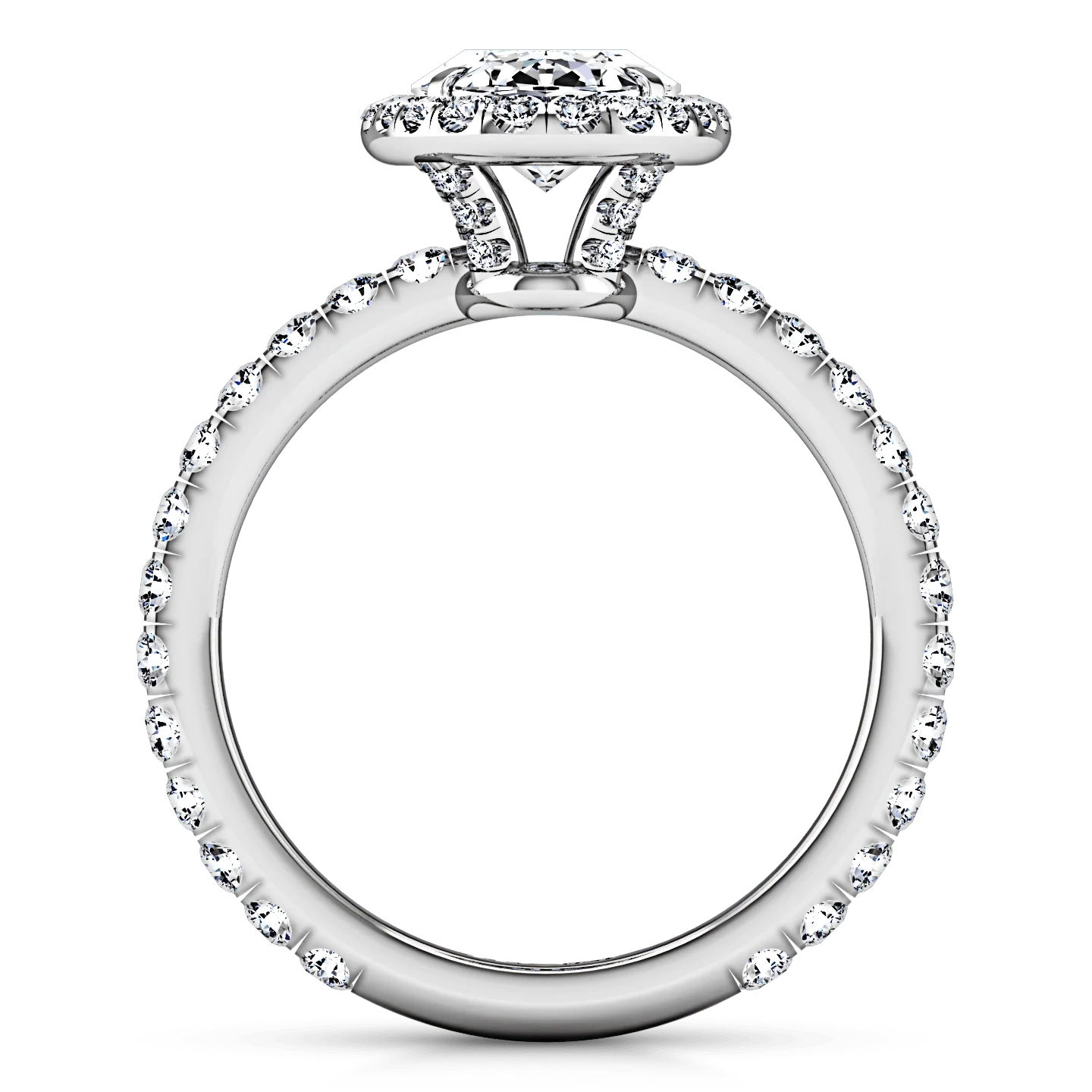 Halo Oval Diamond Engagement Ring Elsa 14K White Gold - Image 3