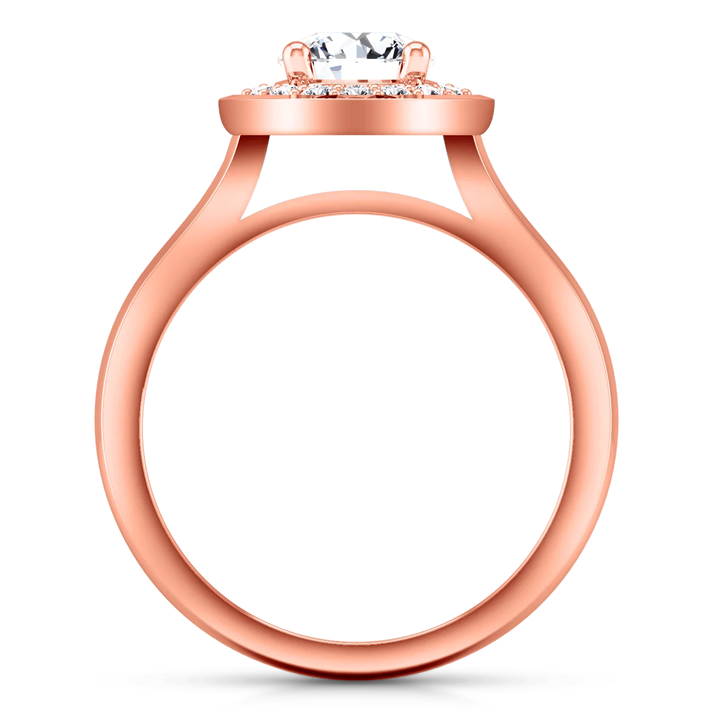Halo Diamond Engagement Ring Erica 14K Rose Gold - Image 3