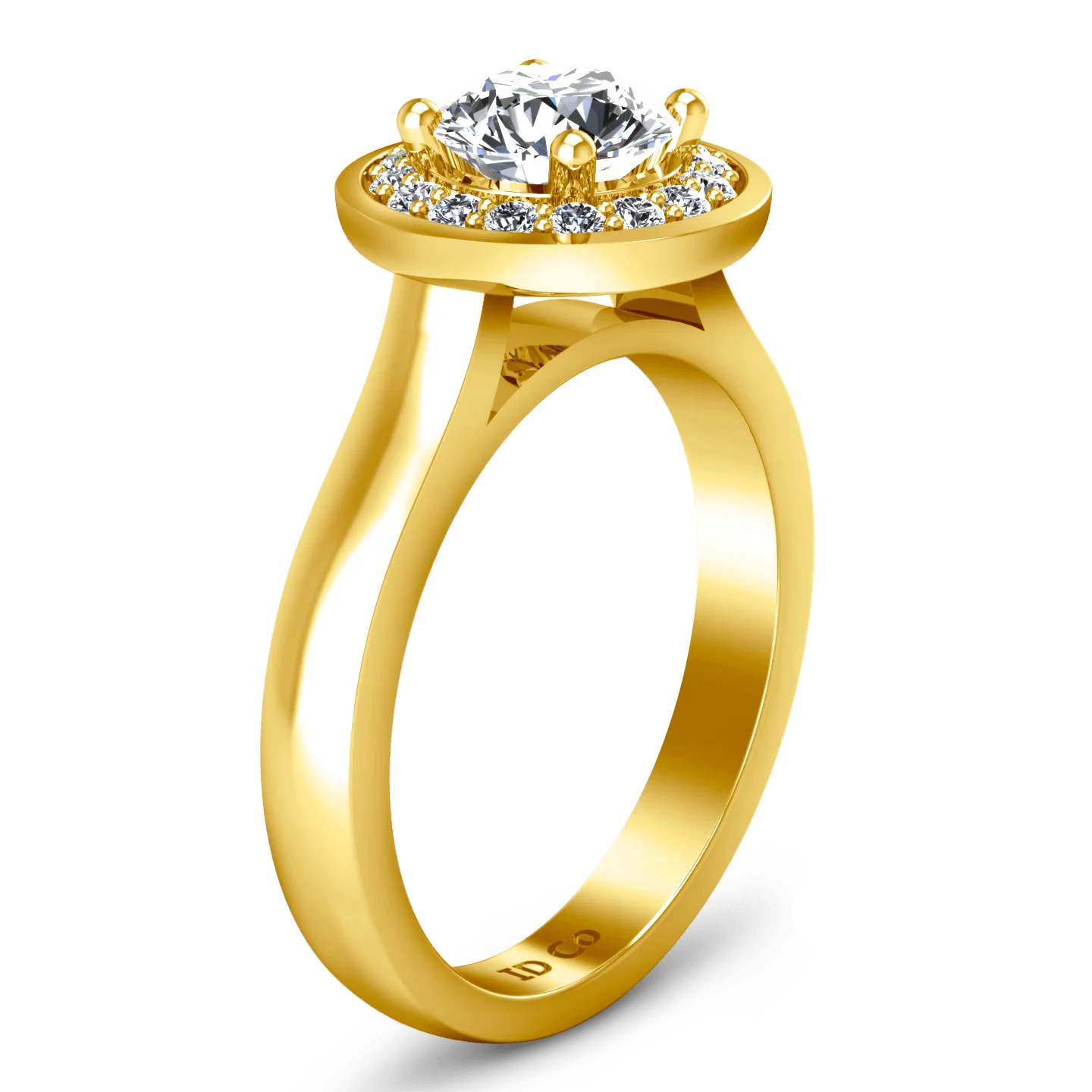 Halo Diamond Engagement Ring Erica 14K Yellow Gold - Image 2