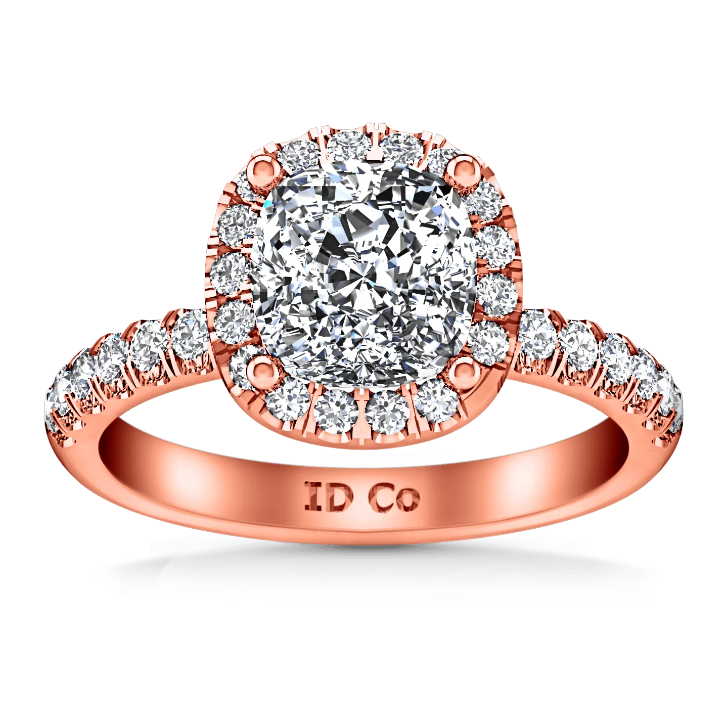 Halo Diamond Cushion Cut Engagement Ring Jessica 14K Rose Gold