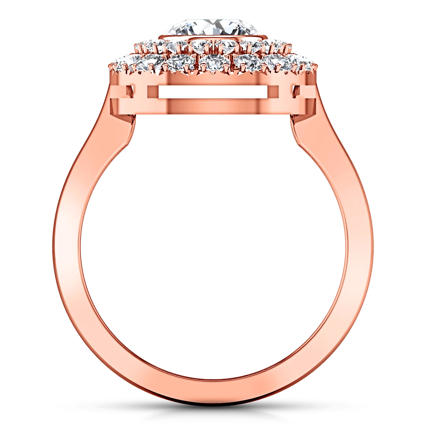 Halo Diamond Engagement Ring Mandy 14K Rose Gold - Image 3
