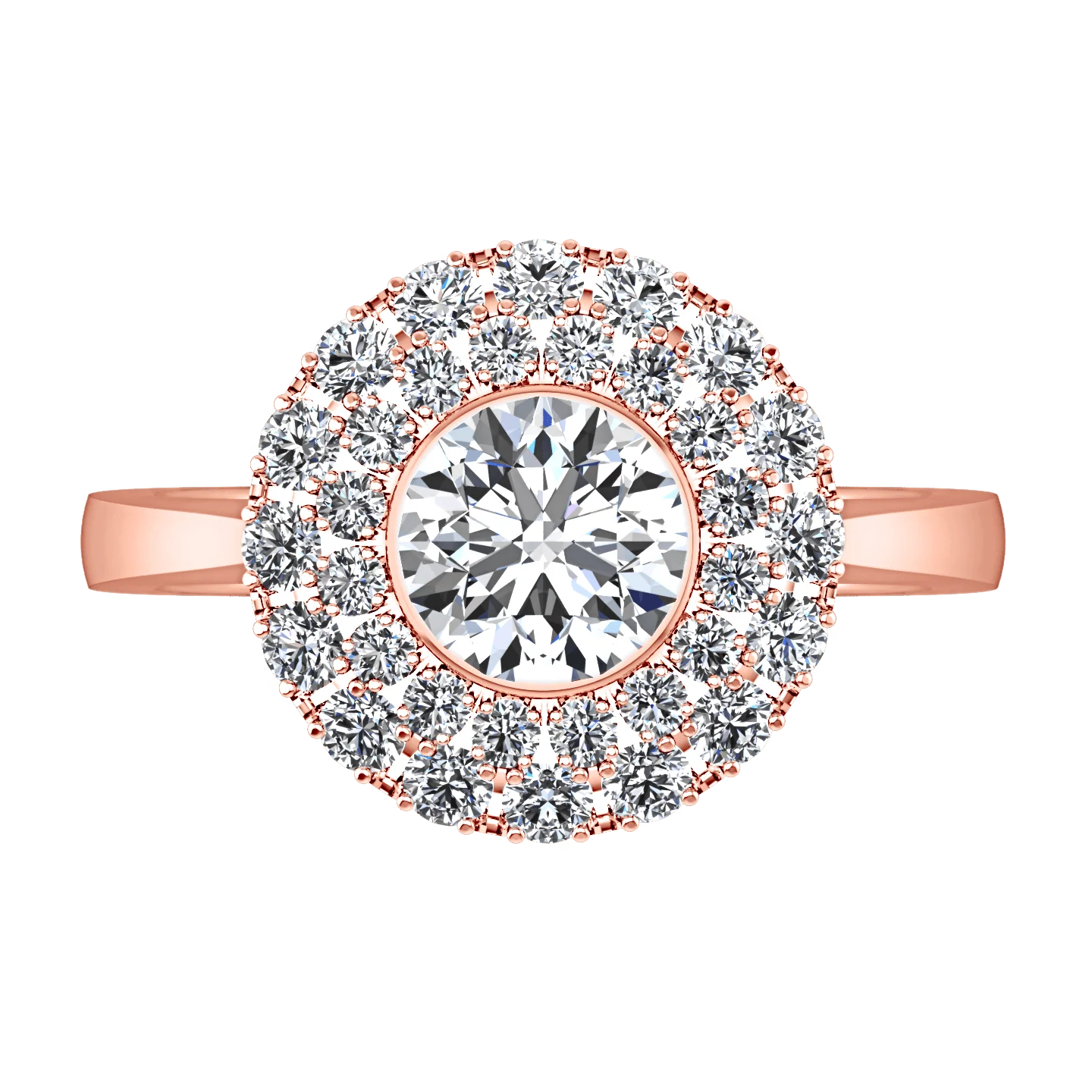 Halo Diamond Engagement Ring Mandy 14K Rose Gold - Image 4