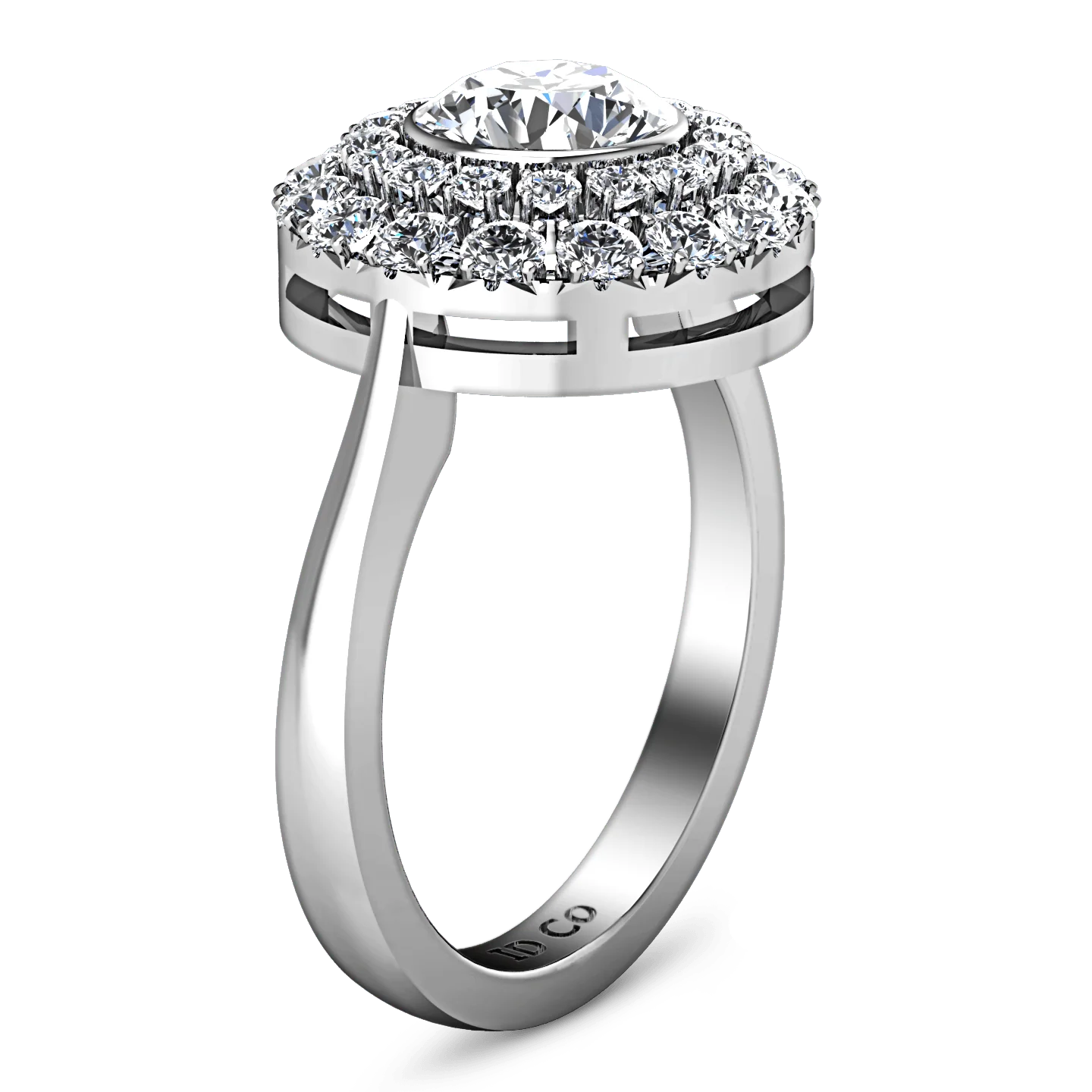 Round Diamond Halo Engagement Ring Mandy 14K White Gold - Image 2