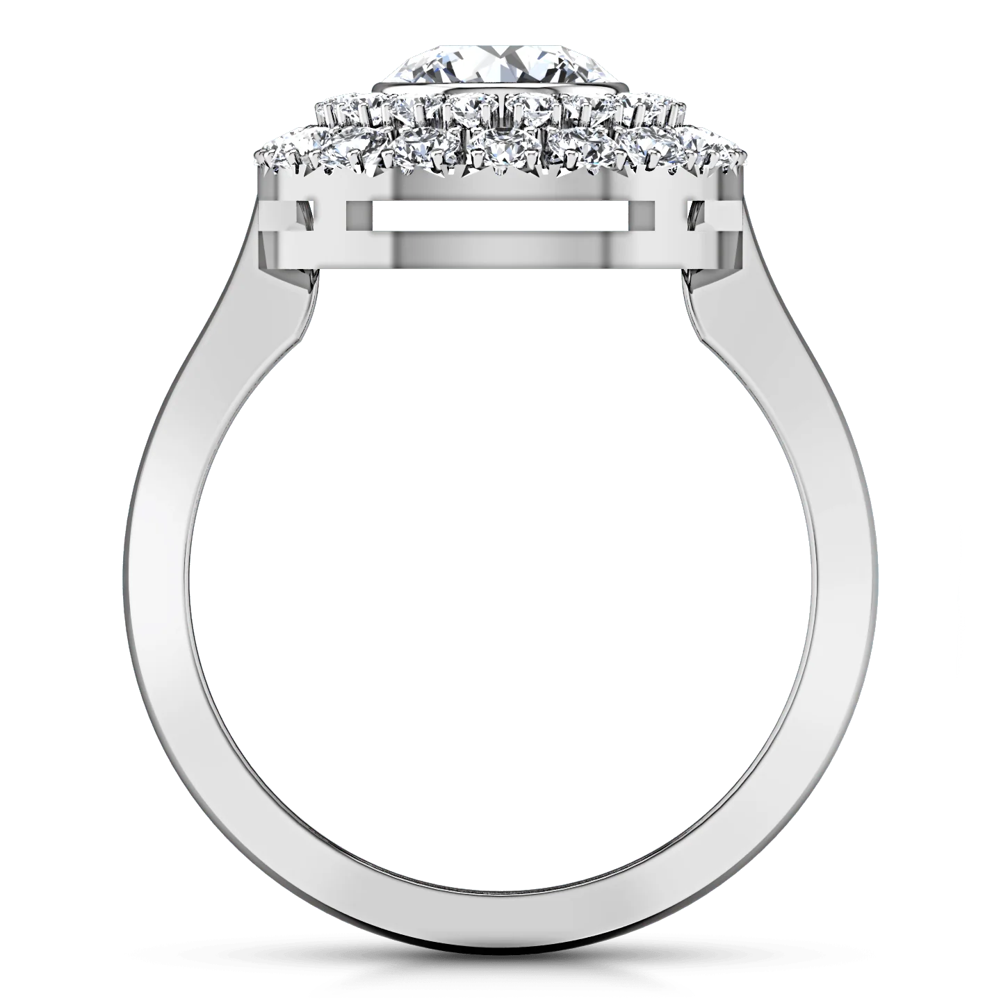 Round Diamond Halo Engagement Ring Mandy 14K White Gold - Image 3