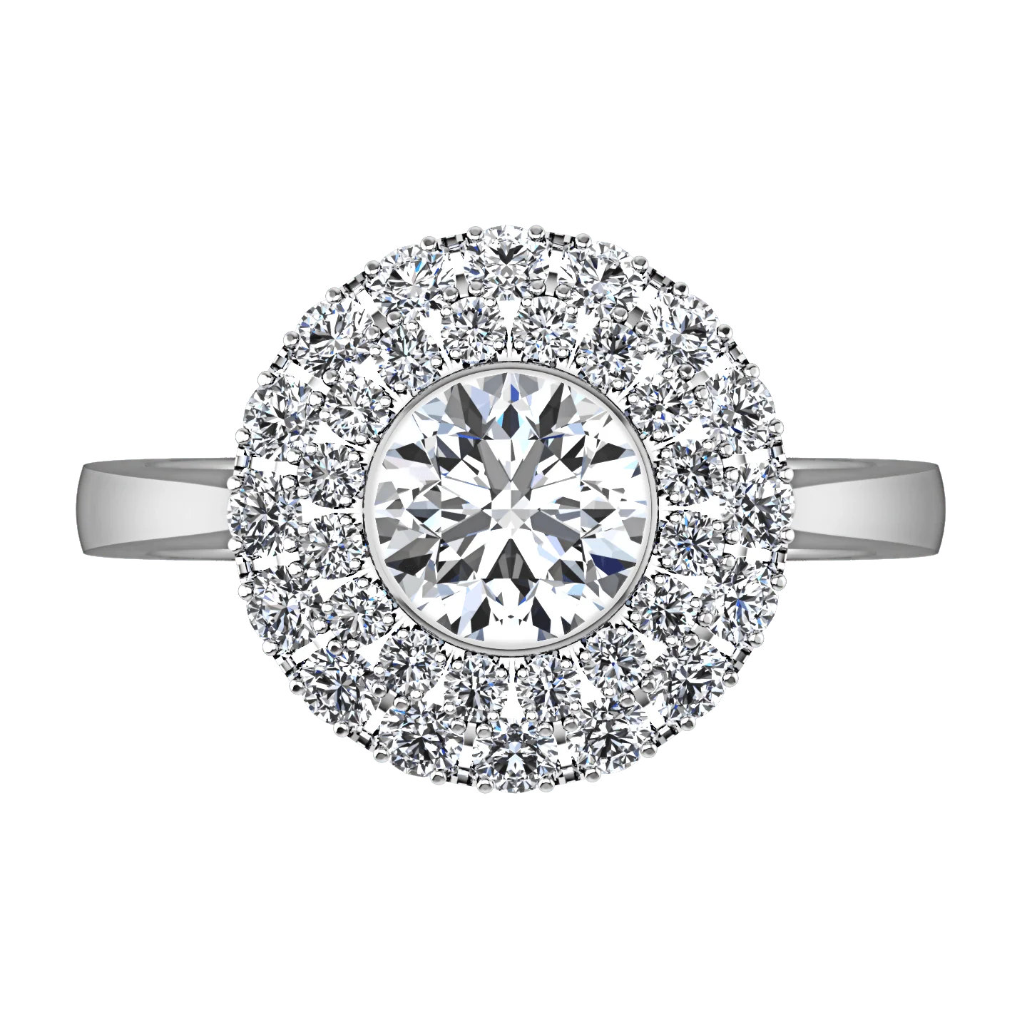Round Diamond Halo Engagement Ring Mandy 14K White Gold - Image 4