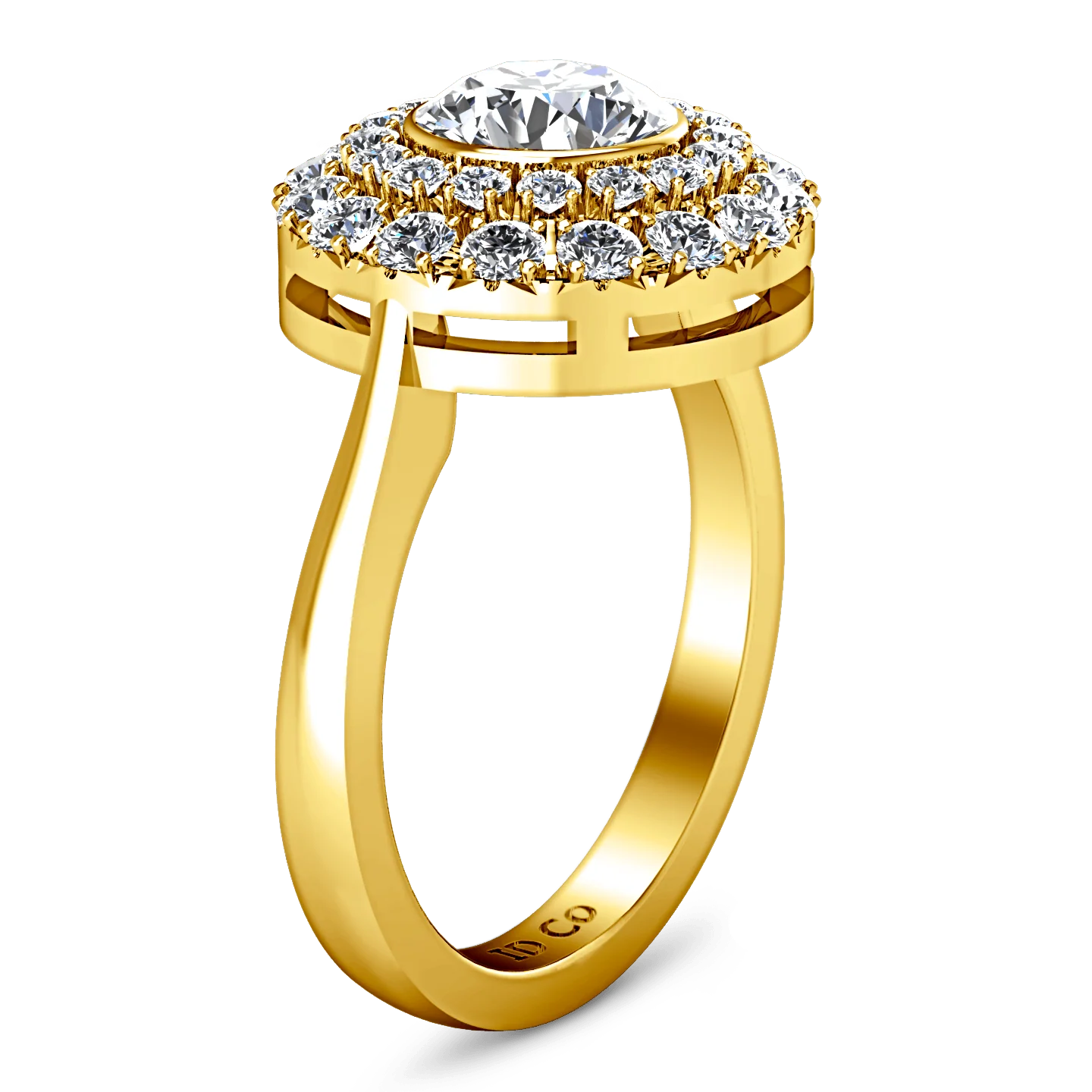 Halo Diamond Engagement Ring Mandy 14K Yellow Gold - Image 2