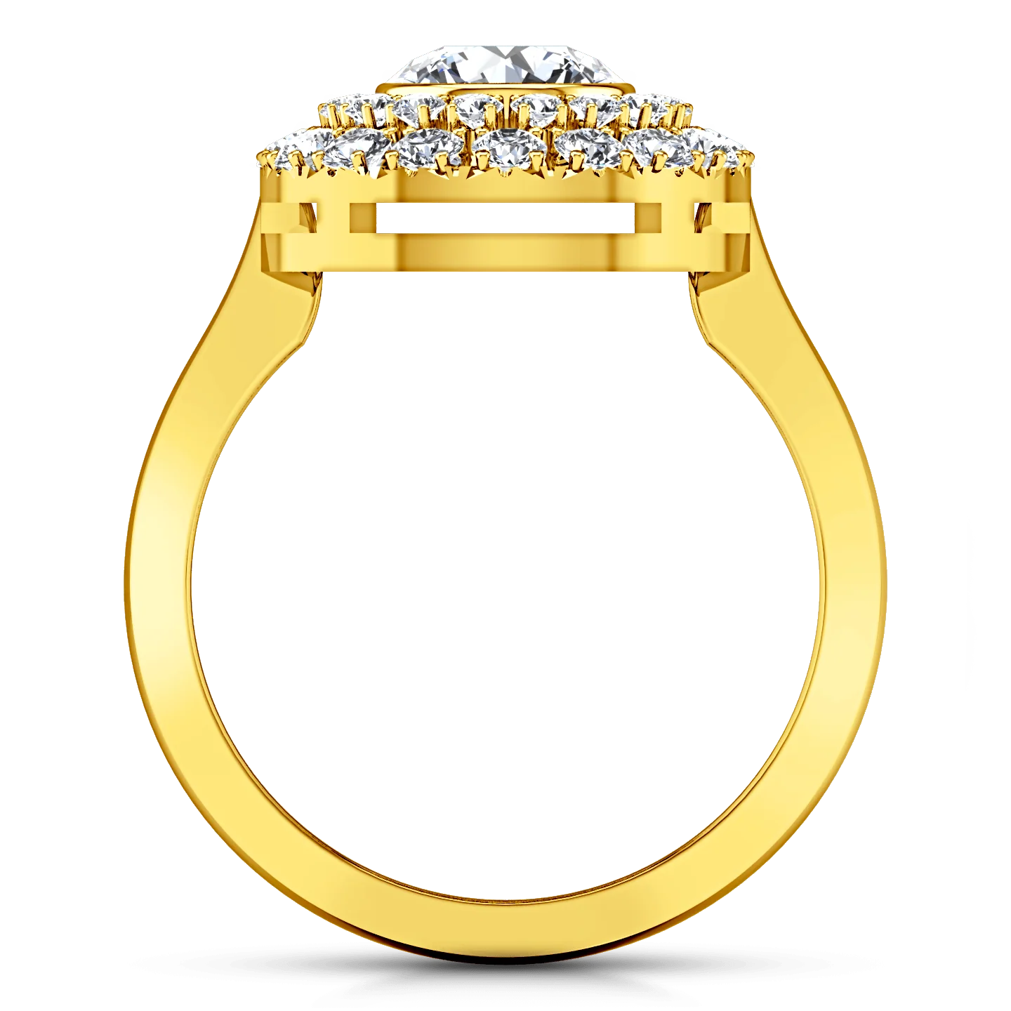 Halo Diamond Engagement Ring Mandy 14K Yellow Gold - Image 3
