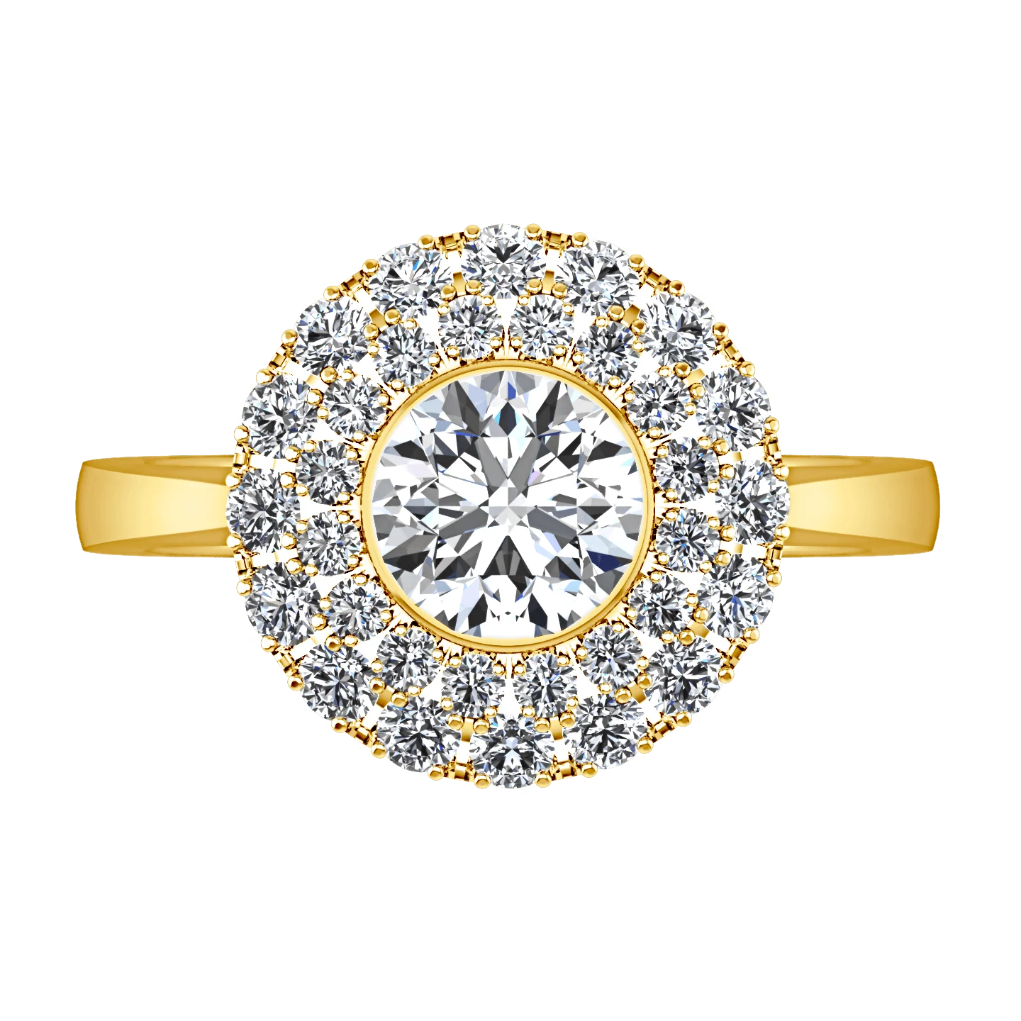 Halo Diamond Engagement Ring Mandy 14K Yellow Gold - Image 4