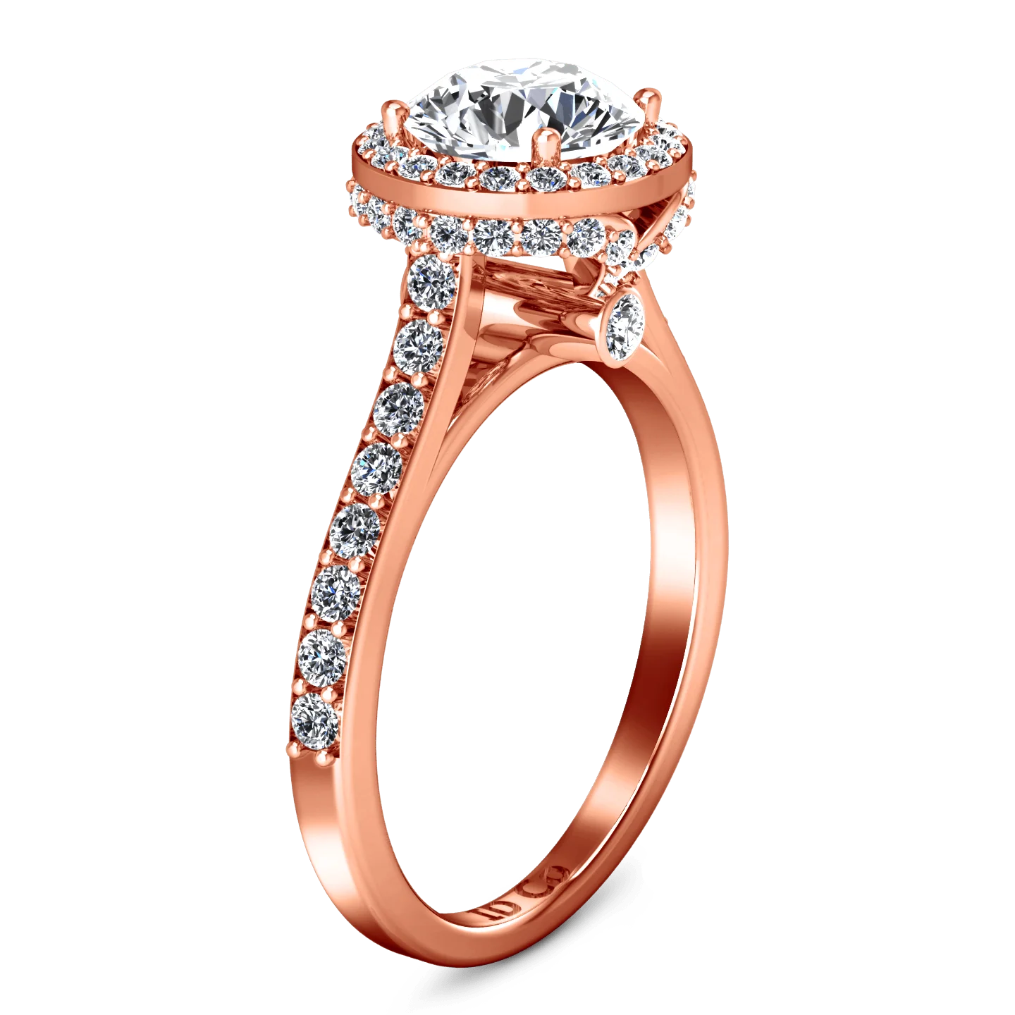 Halo Diamond Engagement Ring Milana 14K Rose Gold - Image 2