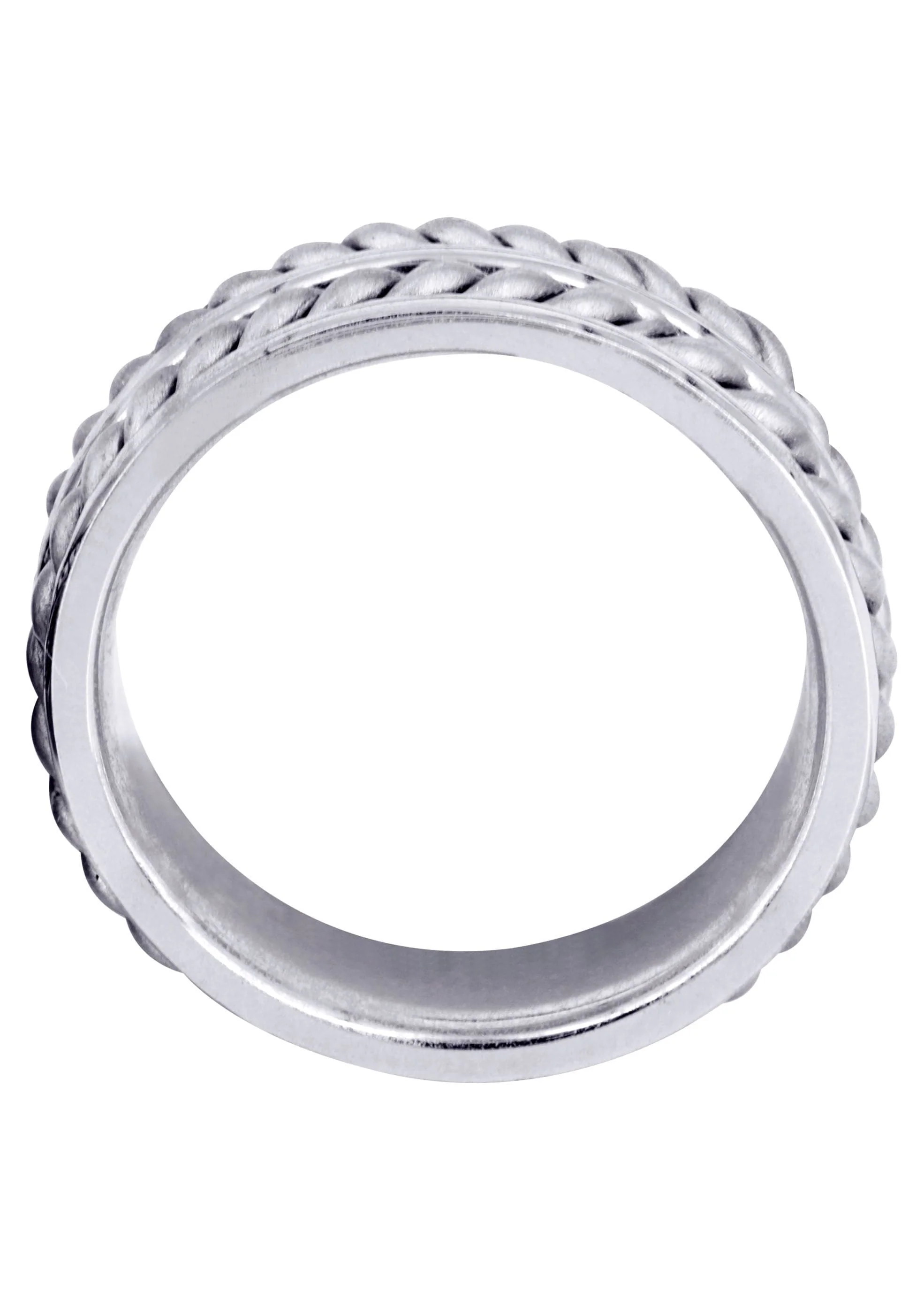 Hand Woven Mens Engagement Ring | Cross Satin Finish (Erick) - Image 3