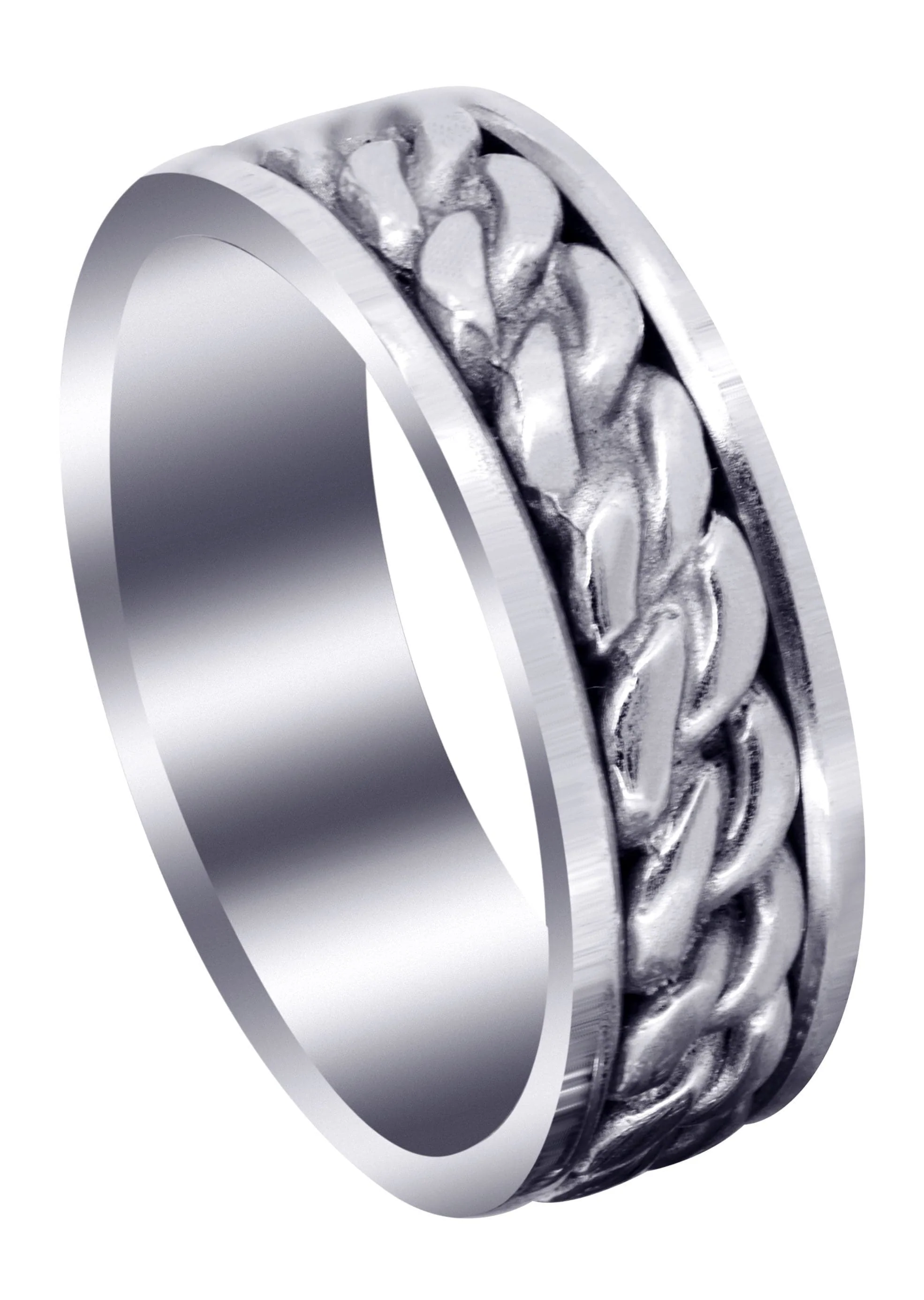 Hand Woven Mens Wedding Band | High Polish Finish (Dean)
