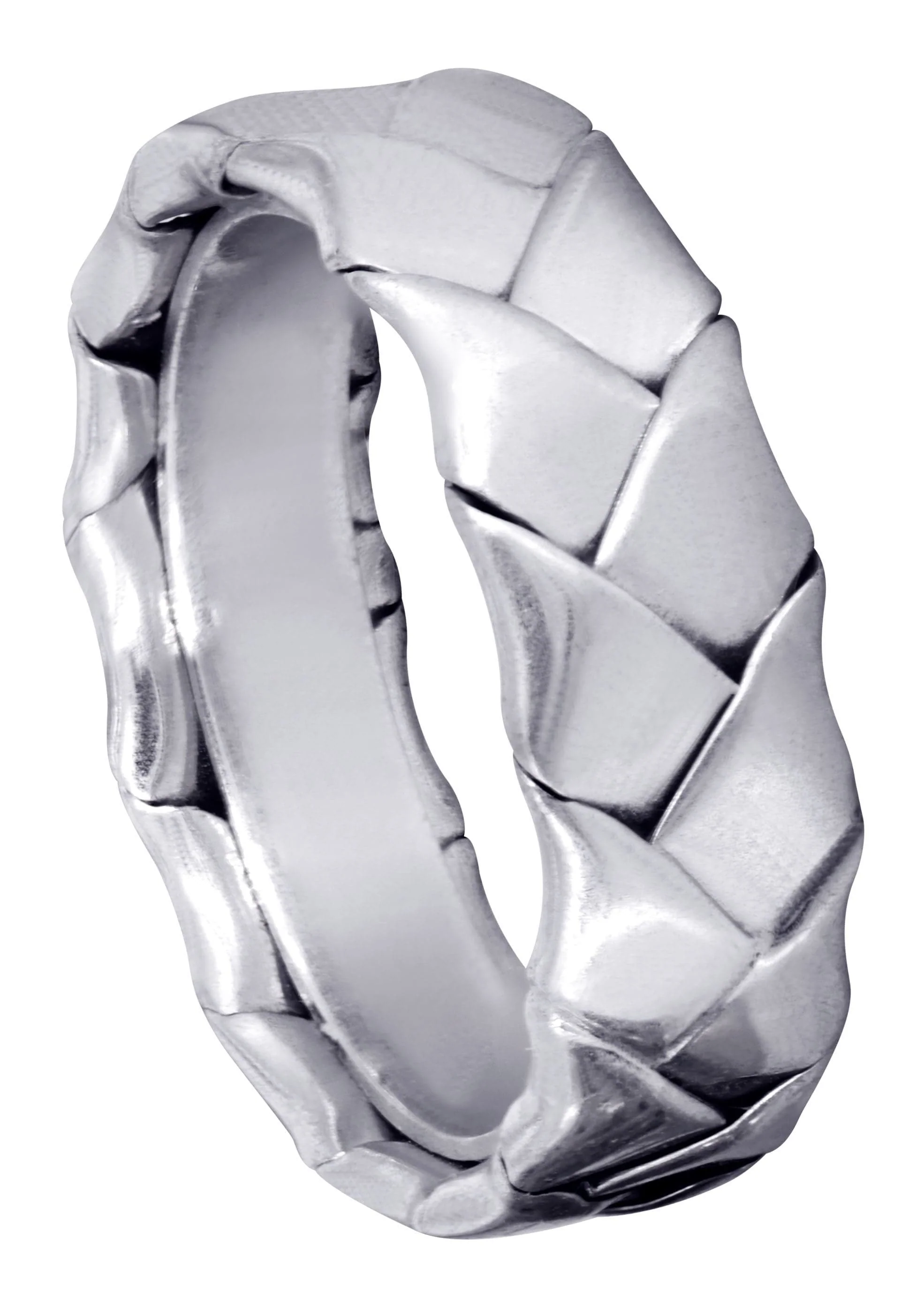 Hand Woven Mens Wedding Band | High Polish Finish (Kingston)