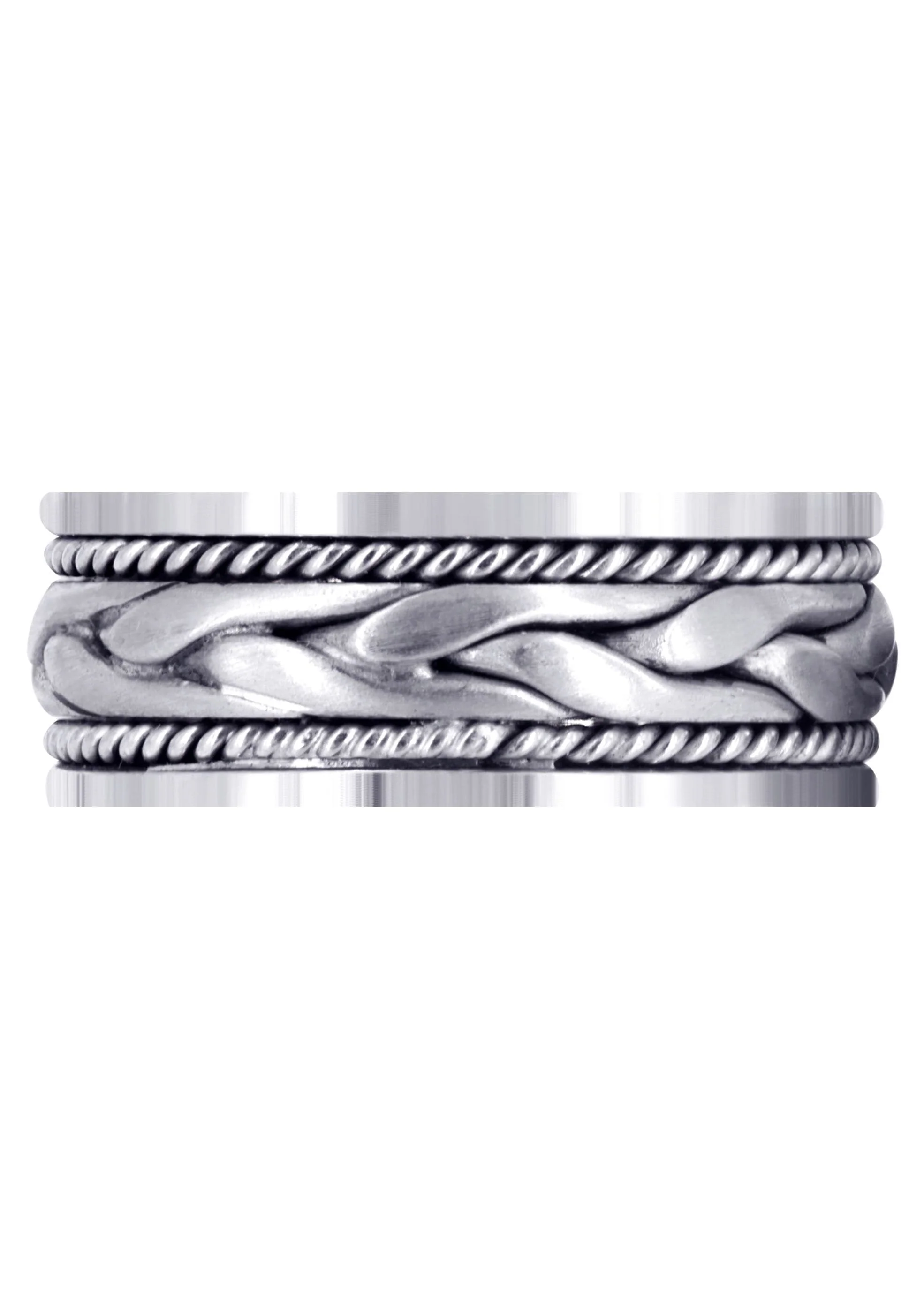 Hand Woven Mens Wedding Band | Satin Finish (Preston) - Image 2