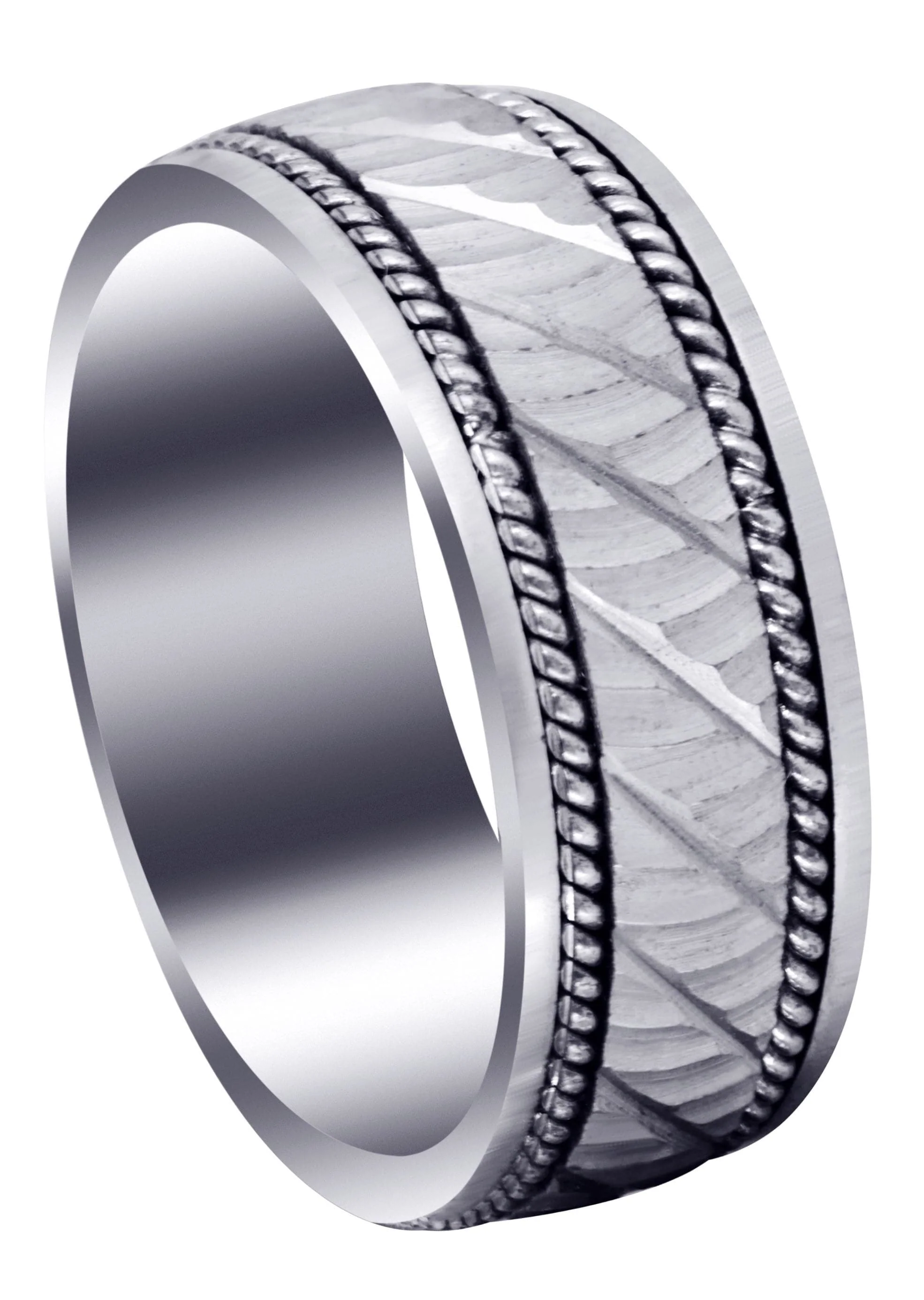 Hand Woven Mens Wedding Band | Satin Finish (Ashton)