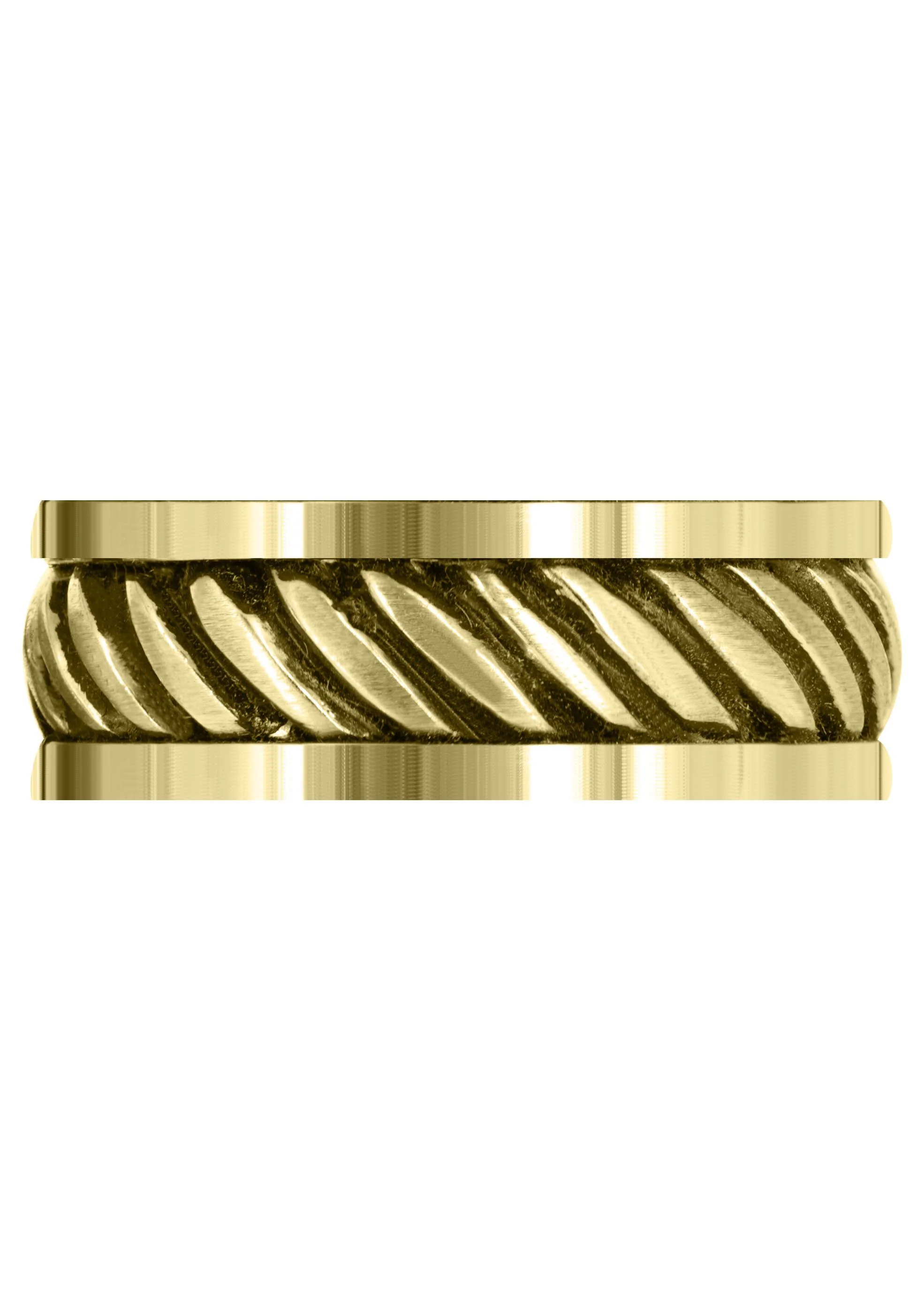 Yellow Gold Hand Woven Unique Mens Wedding Band | Satin Finish (Caden) - Image 2