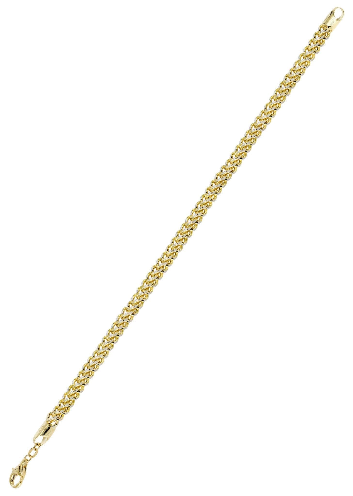 Semi Solid  Mens Diamond Cut Franco Bracelet 10K/14K Yellow Gold - Image 3