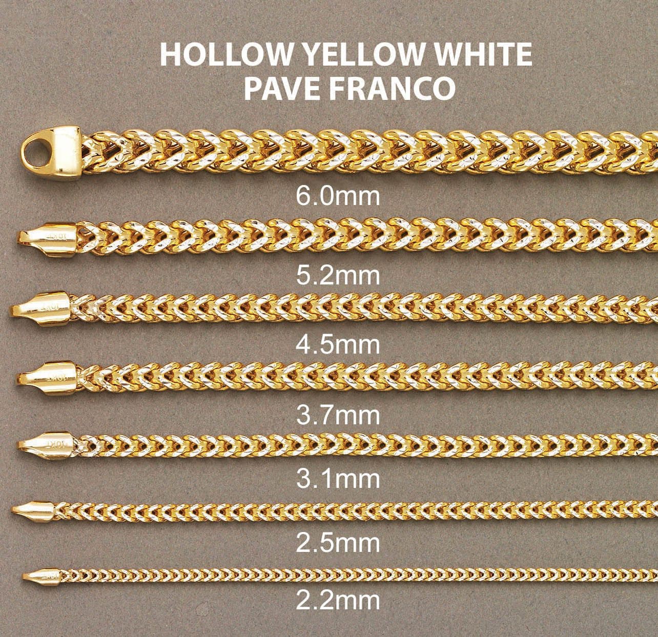 Semi Solid  Mens Diamond Cut Franco Bracelet 10K/14K Yellow Gold - Image 4