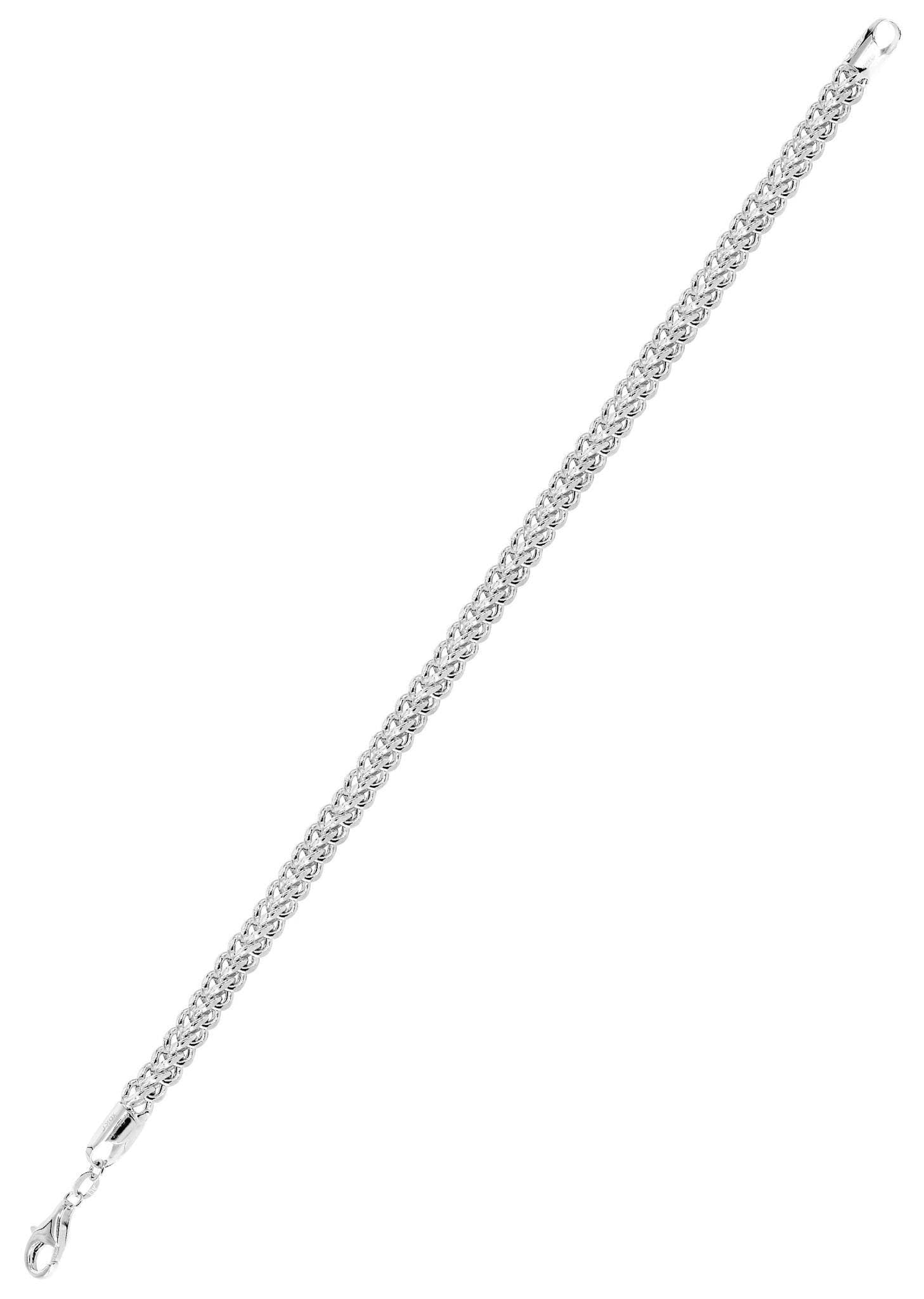 14K White Gold Bracelet  Semi Solid  Franco Diamond Cut - Image 3