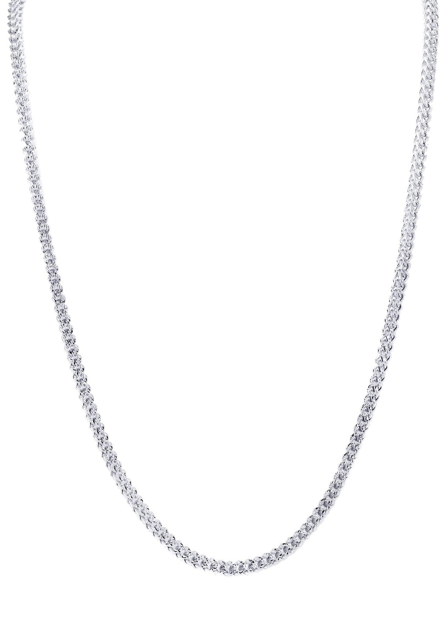 Mens Semi Solid Diamond Cut Franco Chain 10K White Gold - Image 3