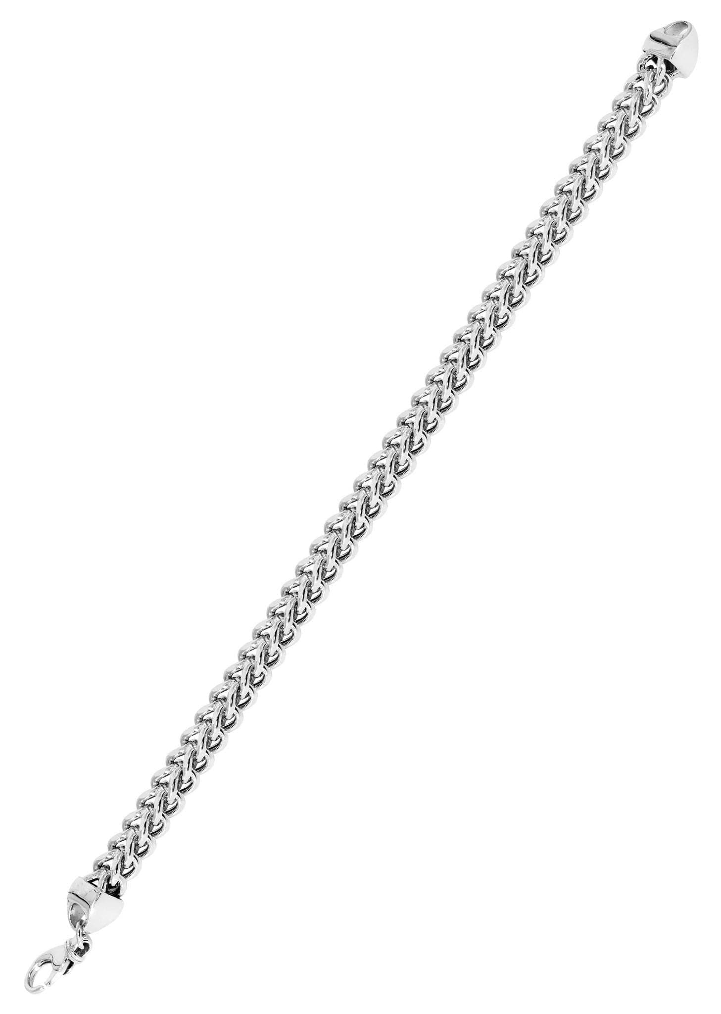 Semi Solid  Womens Franco Bracelet 10K/14K White Gold - Image 3