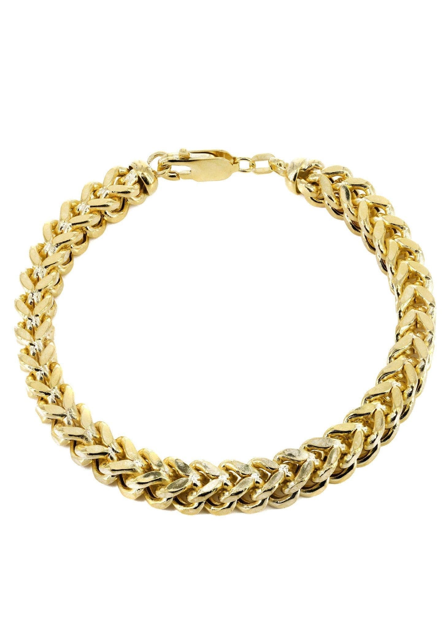Semi Solid Womens Franco Bracelet 10K/14K Yellow Gold