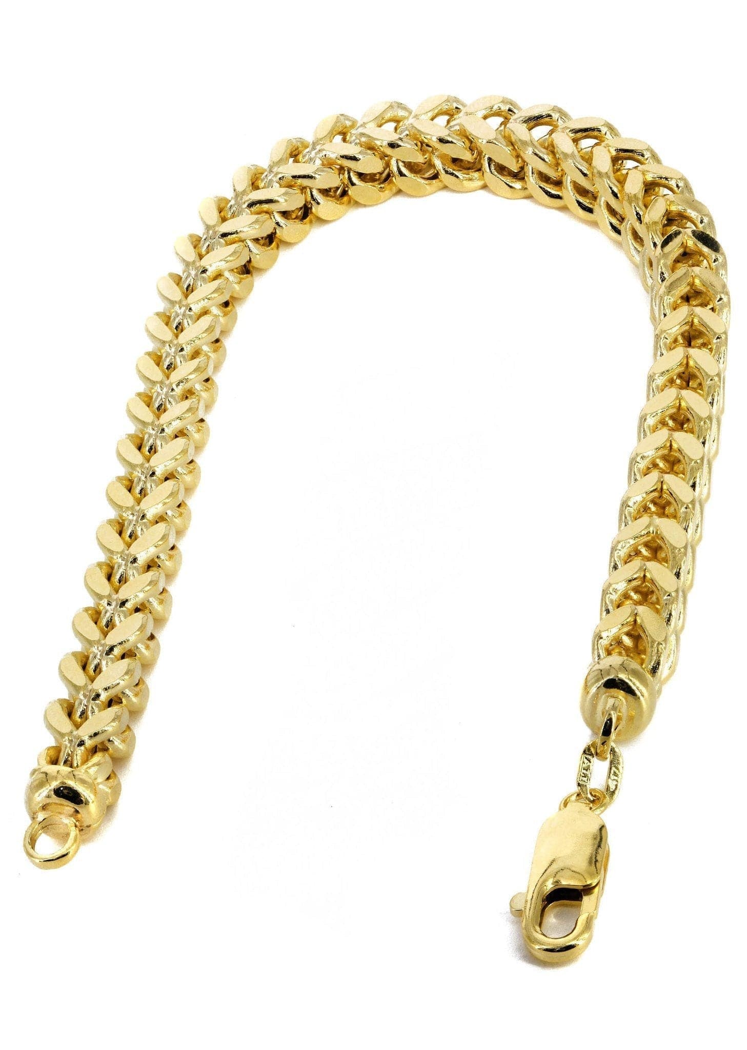 Semi Solid Womens Franco Bracelet 10K/14K Yellow Gold - Image 2