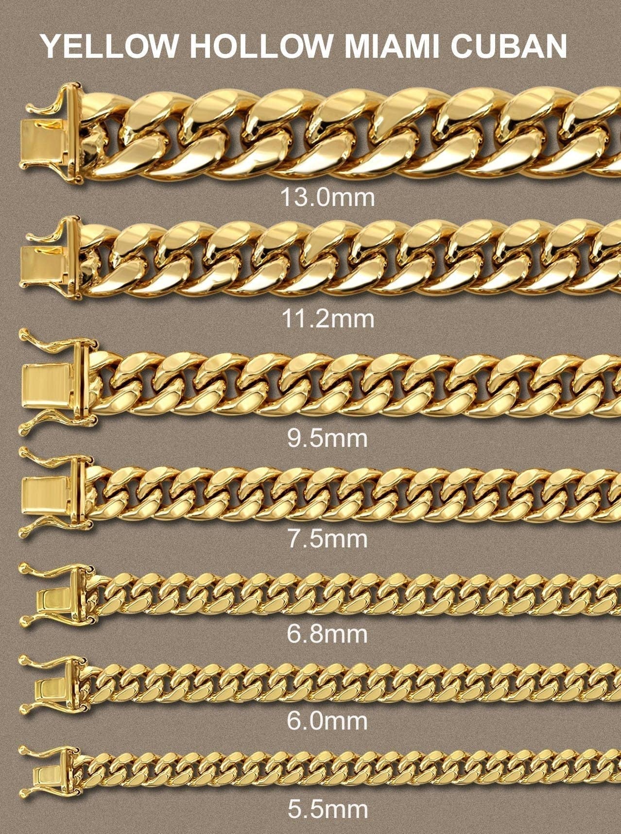 Semi Solid Womens Miami Cuban Link Bracelet 10K/14K Yellow Gold - Image 4