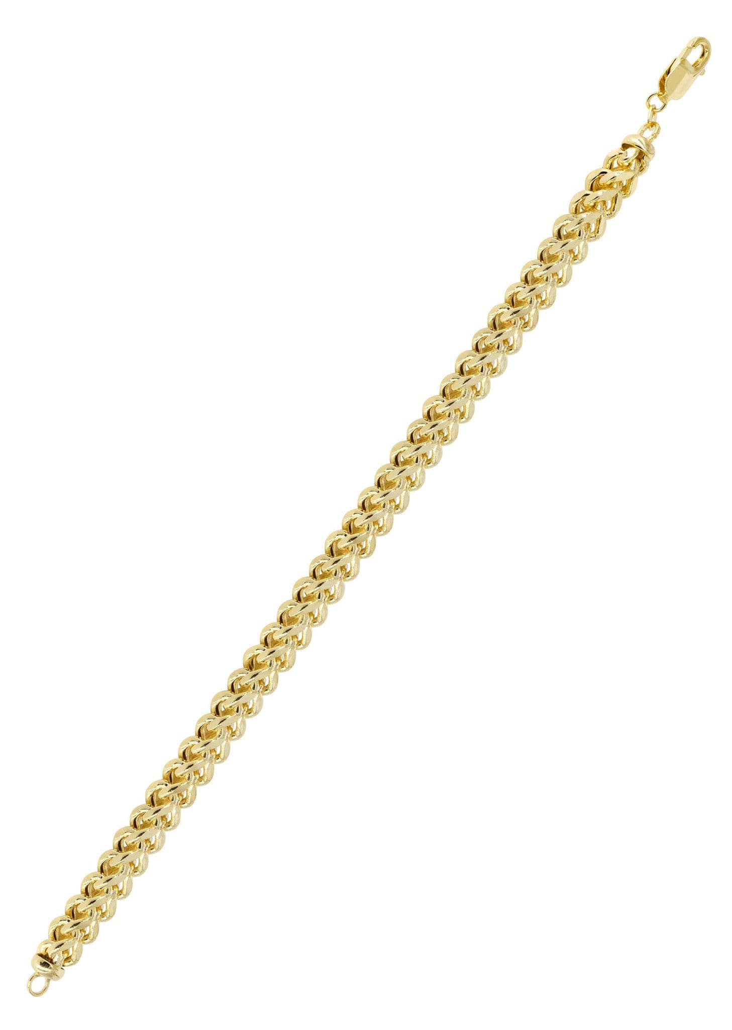 Semi Solid Mens Franco Bracelet 10K Yellow Gold - Image 3
