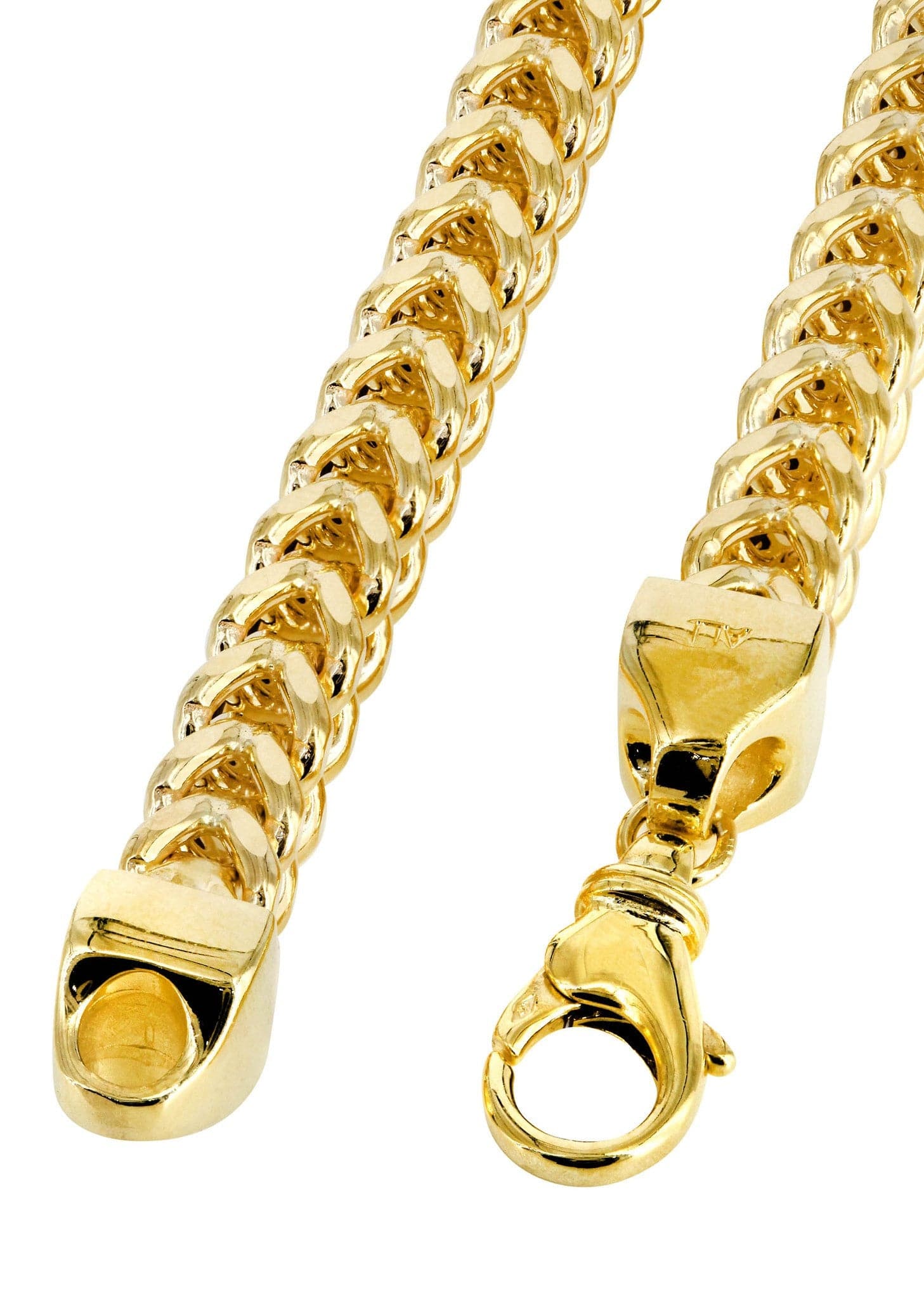 Mens 10K Yellow Semi Solid Franco Chain - Image 4