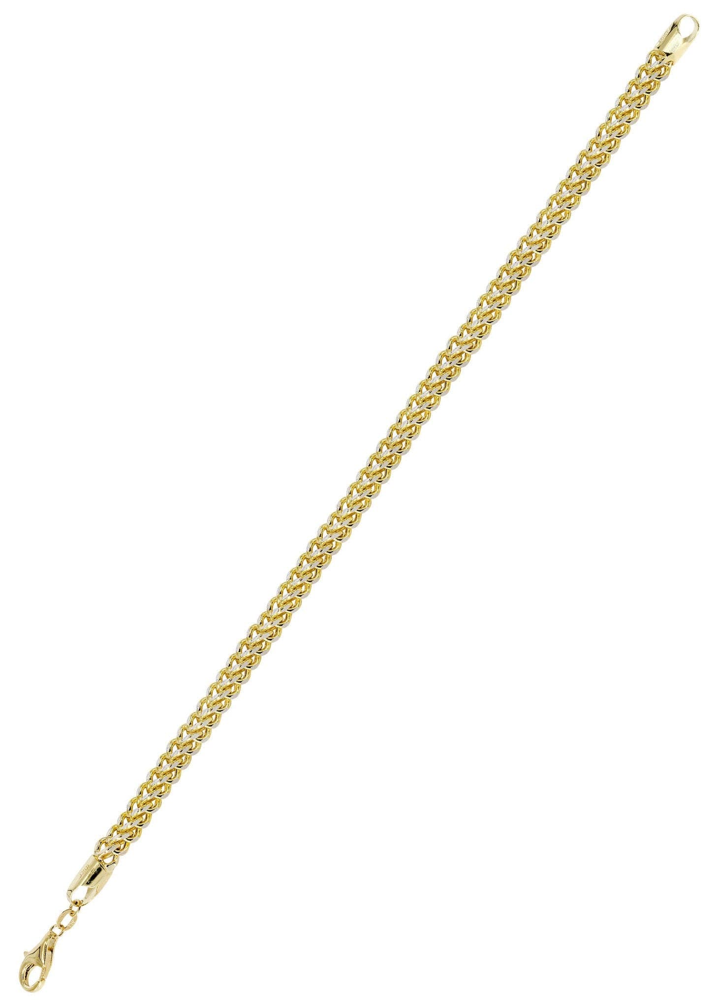 Semi Solid Mens Diamond Cut Franco Bracelet 10K Yellow Gold - Image 3
