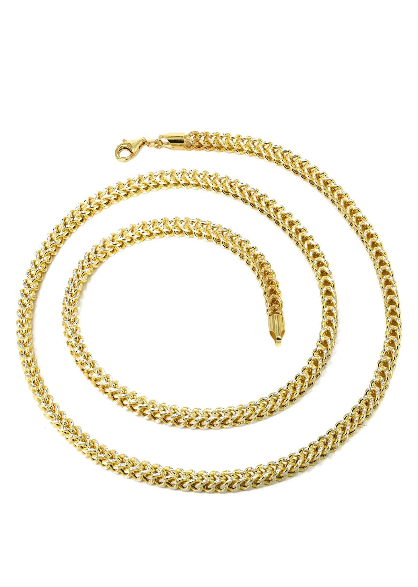 Mens Semi Solid  Diamond Cut Franco Chain 10K Gold - Image 2