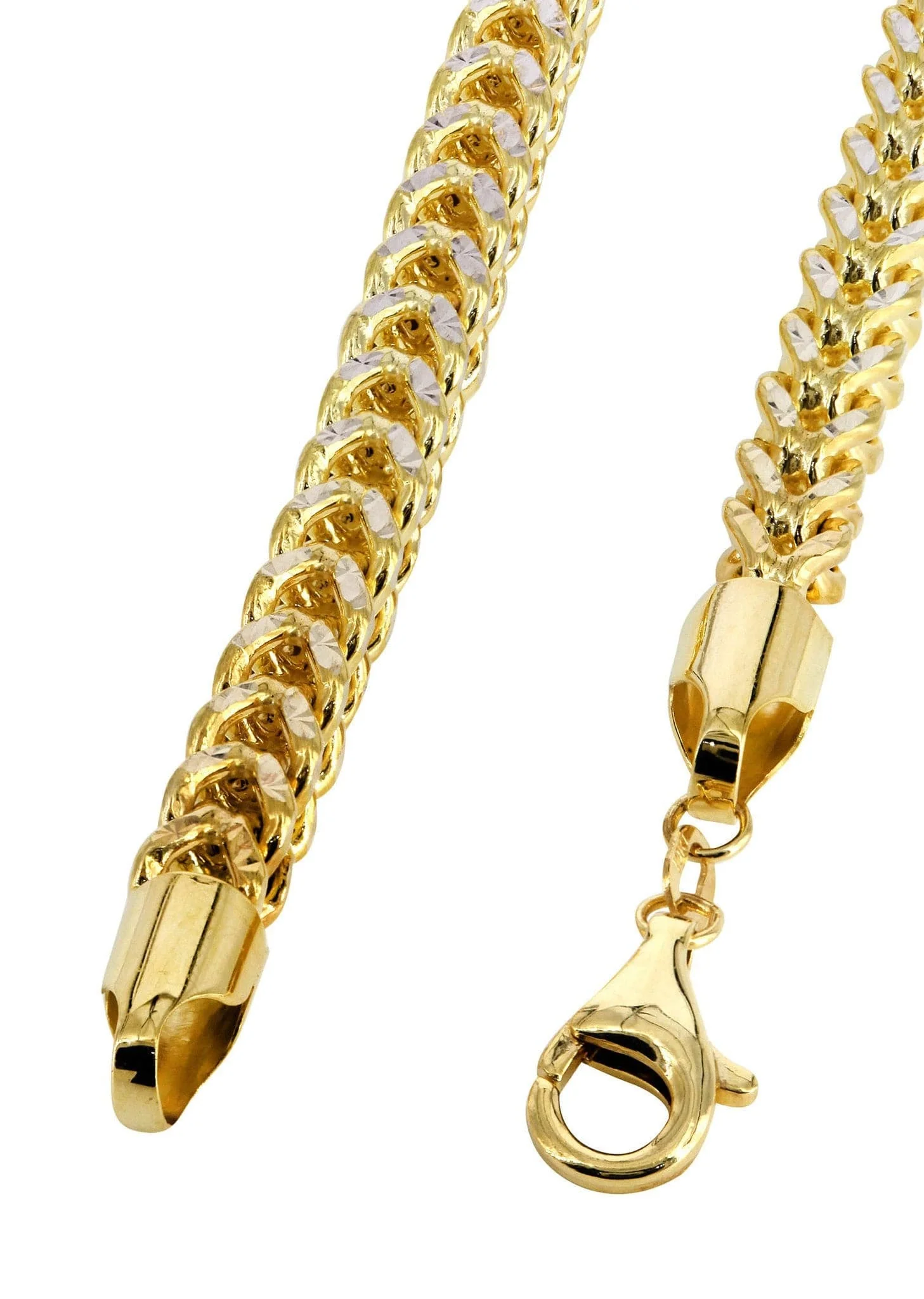 Semi Solid  Diamond Cut Franco Chain 14K Yellow Gold - Image 4