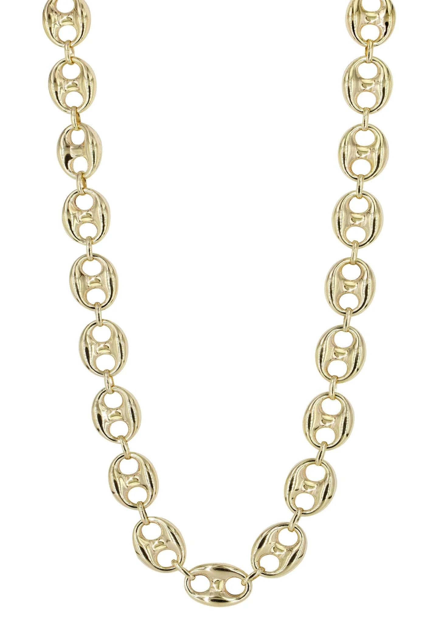 Mens Semi Solid Puff Chain 10K Gold - Image 3