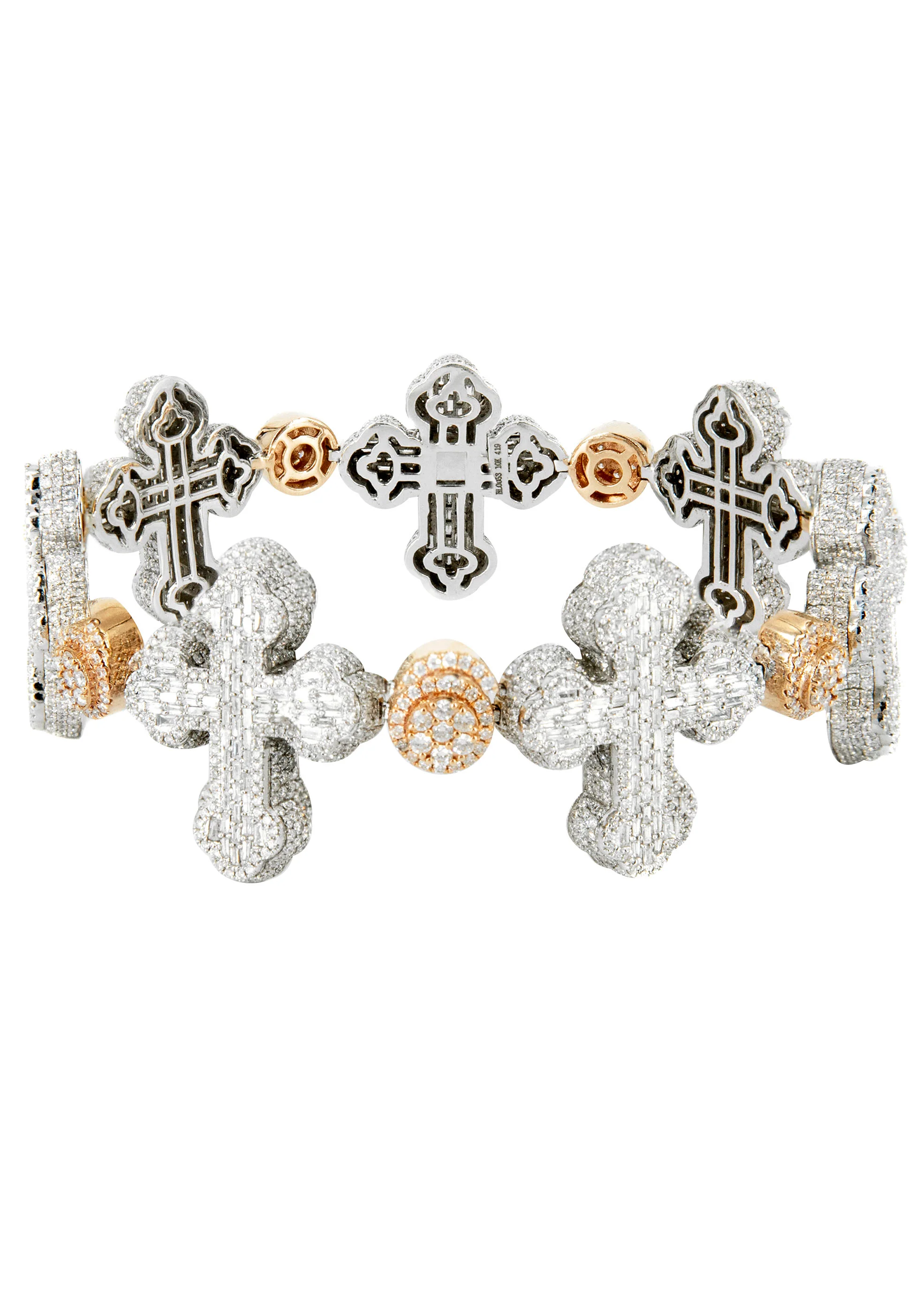 High End Jewelry - Iced Out Baguette Cross Bracelet - Image 5