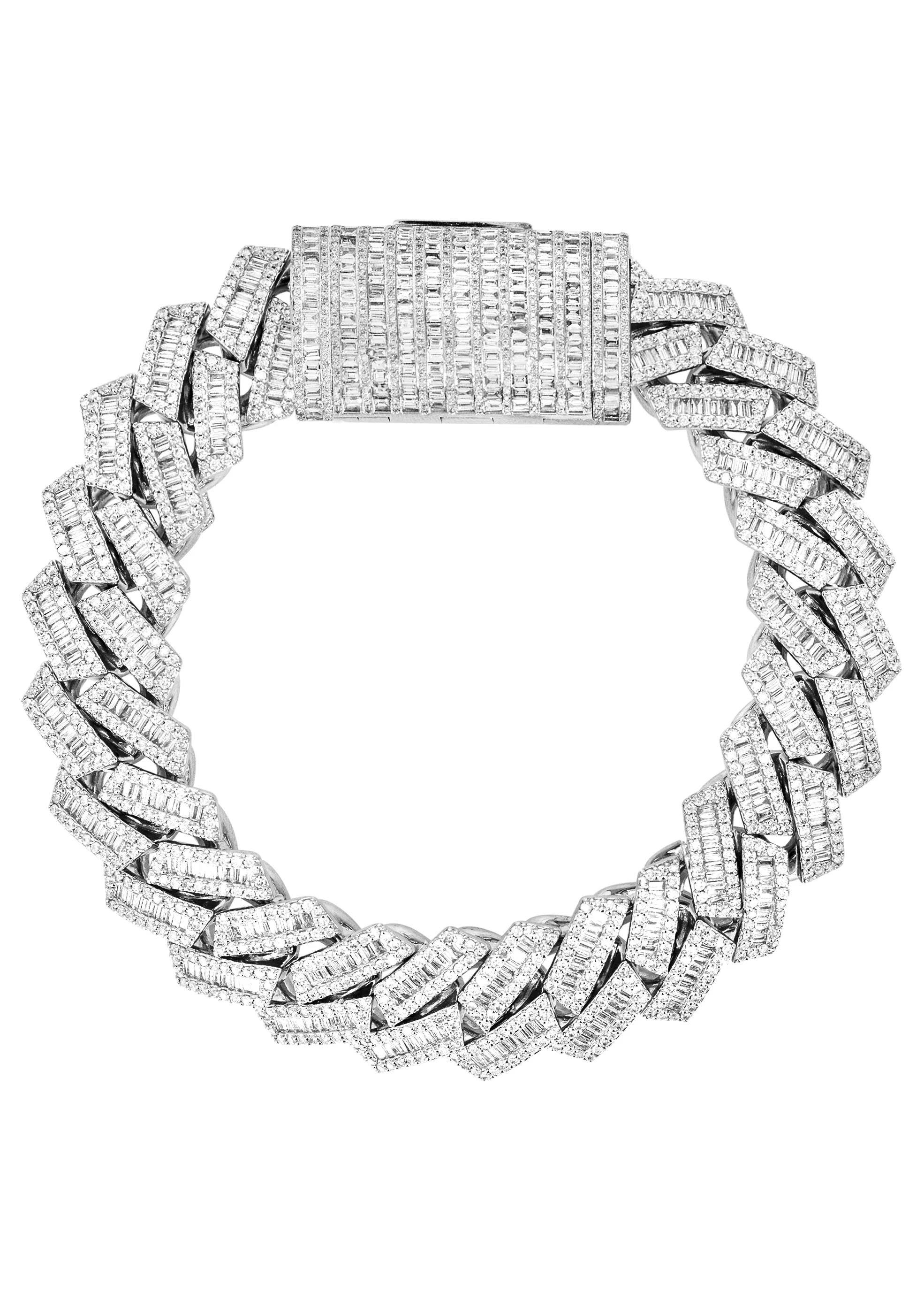 High End Jewelry - Diamond Iced Out Cuban Baguette Bracelet - Image 5
