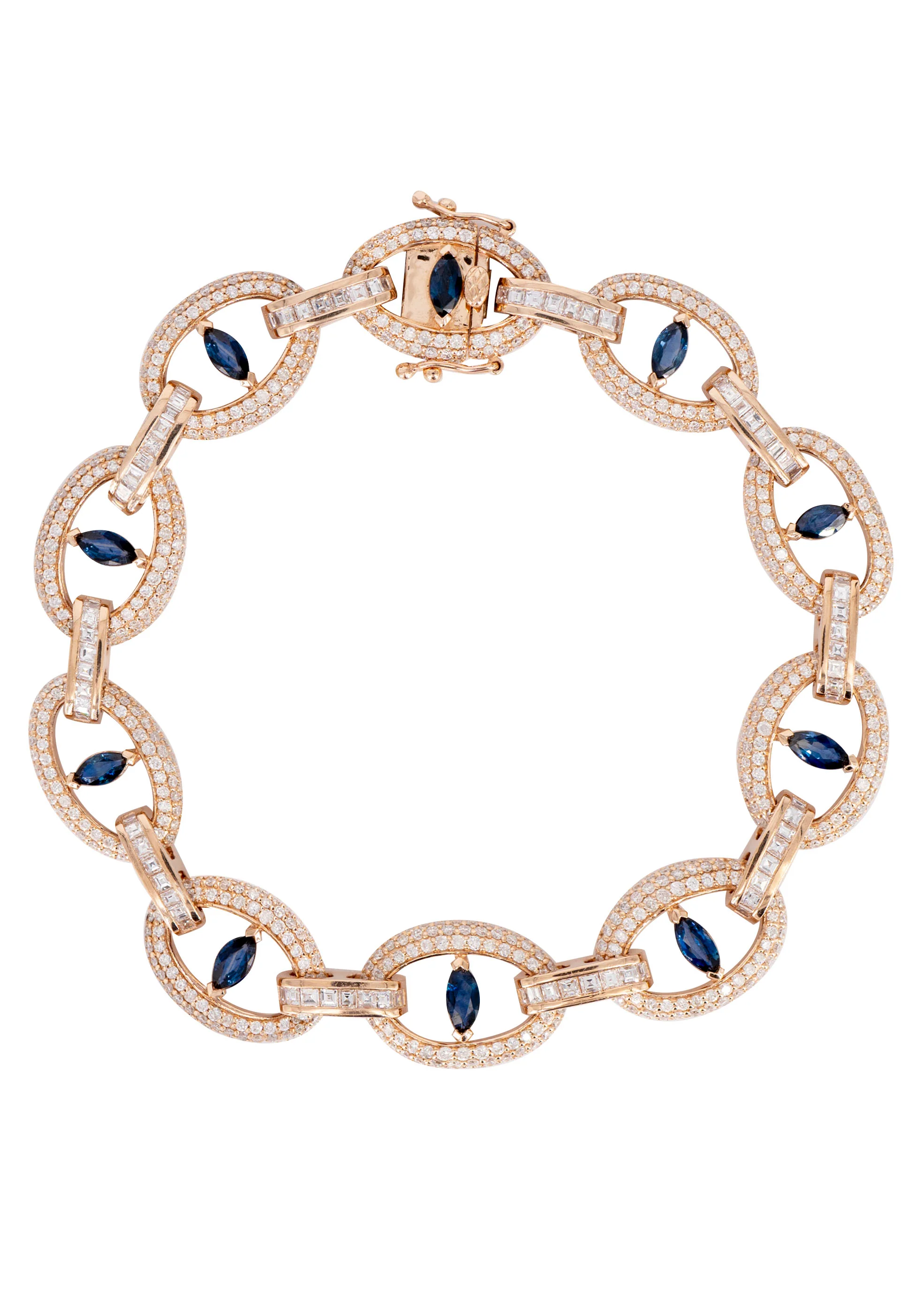 High End Jewelry - Iced Out Sapphire Evil Eye Bracelet - Image 5