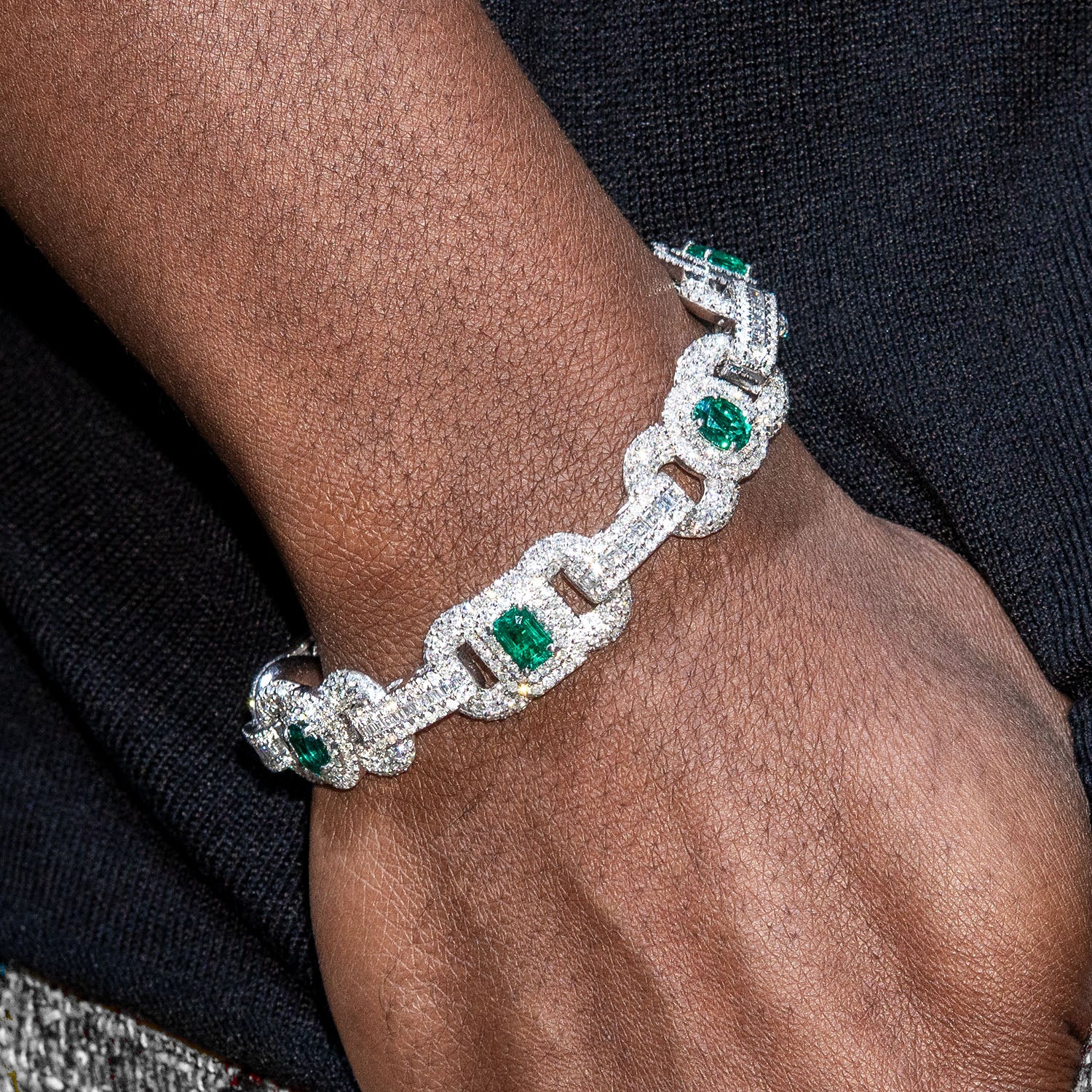 High End Jewelry - Iced Out Emerald Bracelet - Image 3