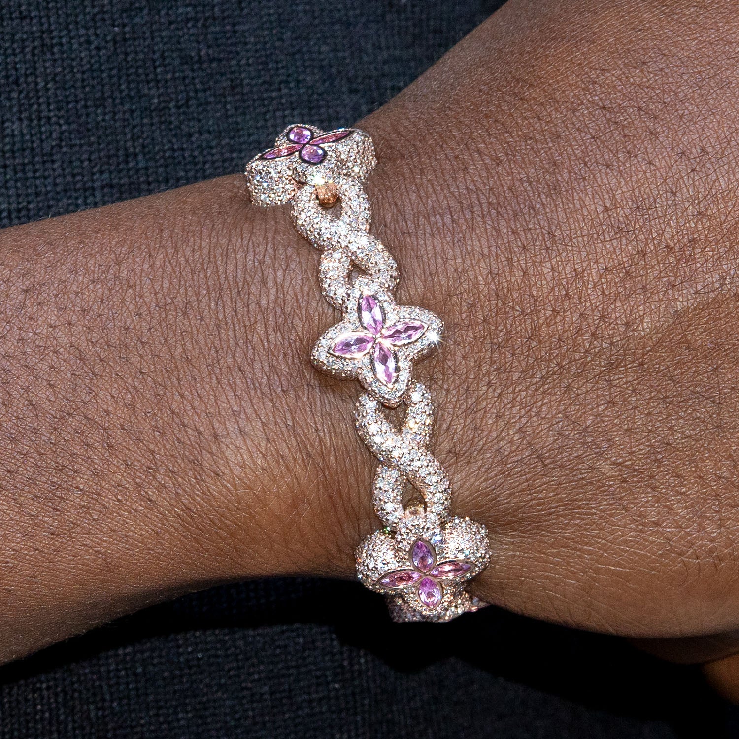 High End Jewelry - Iced Out Flower Bracelet