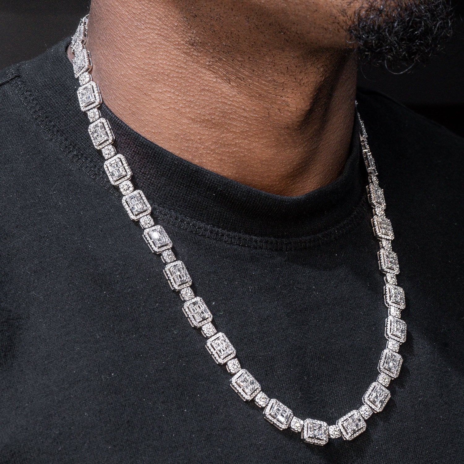 High End Jewelry - Iced Out Diamond Baguette Tennis Chain - Image 2