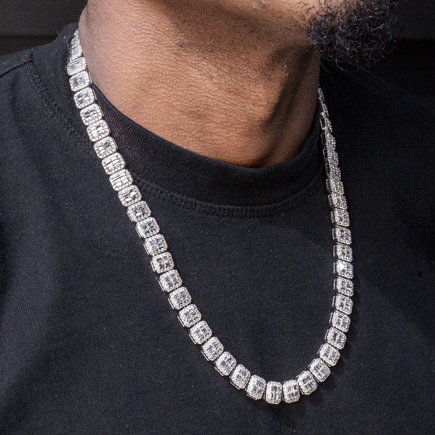 High End Jewelry - Diamond Baguette Tennis Iced Out Chain - Image 2