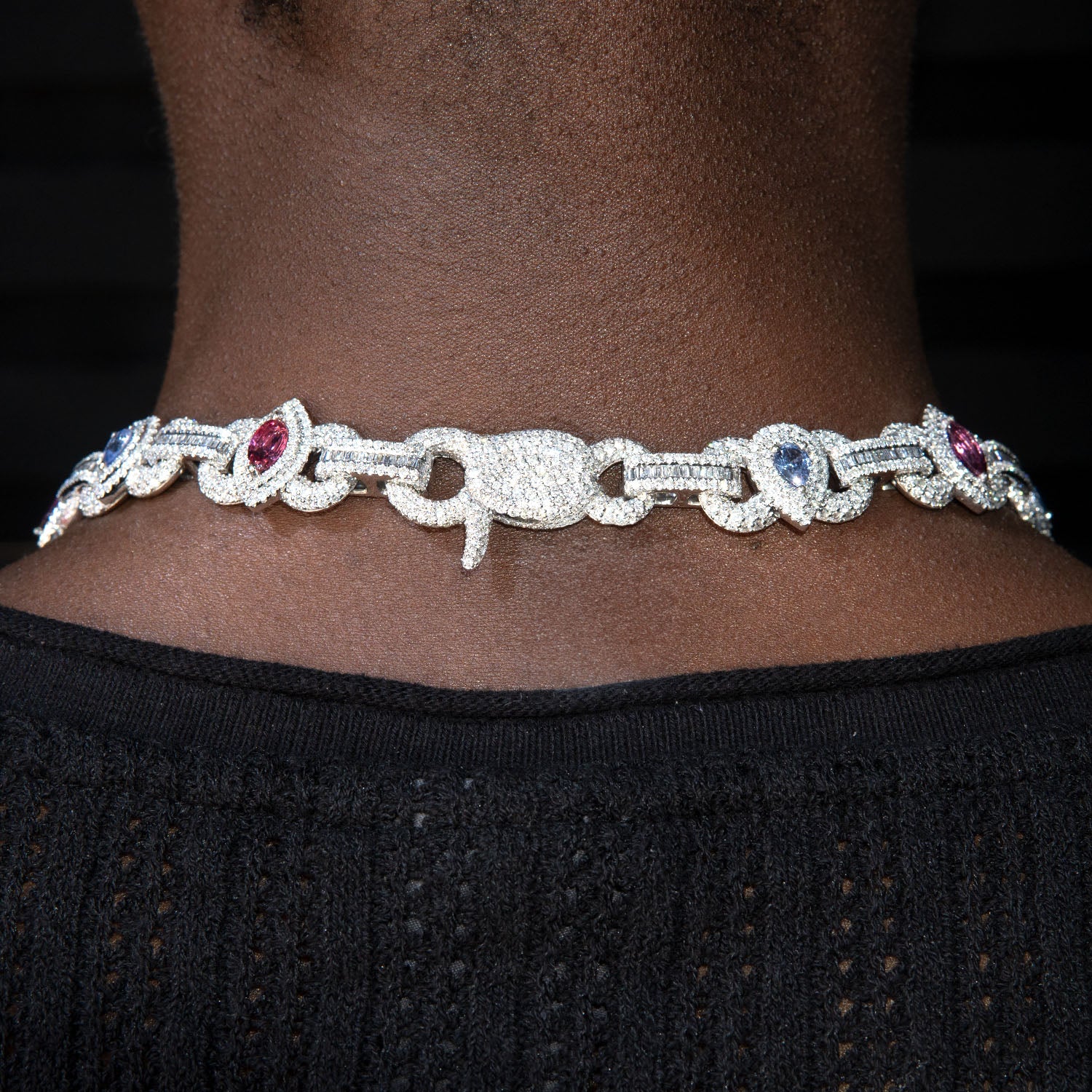 High End Jewelry - Iced Out Ruby & Sapphire Chain - Image 4