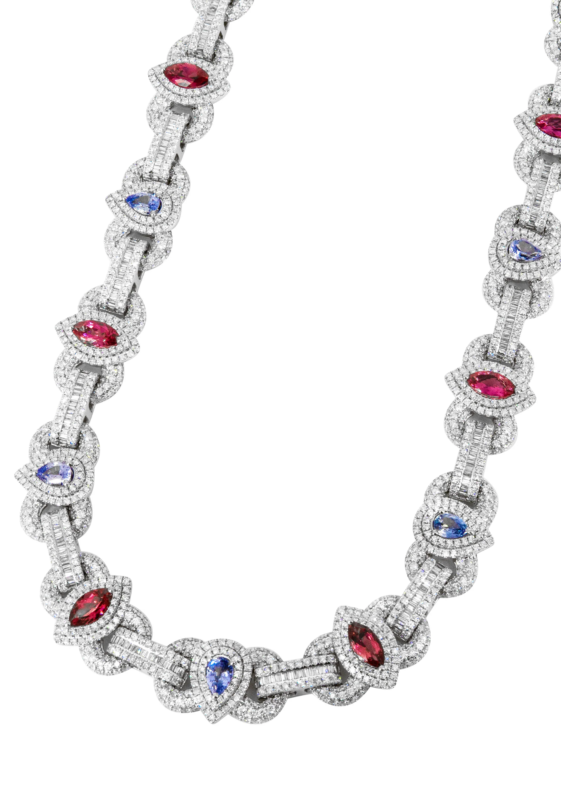 High End Jewelry - Iced Out Ruby & Sapphire Chain - Image 5