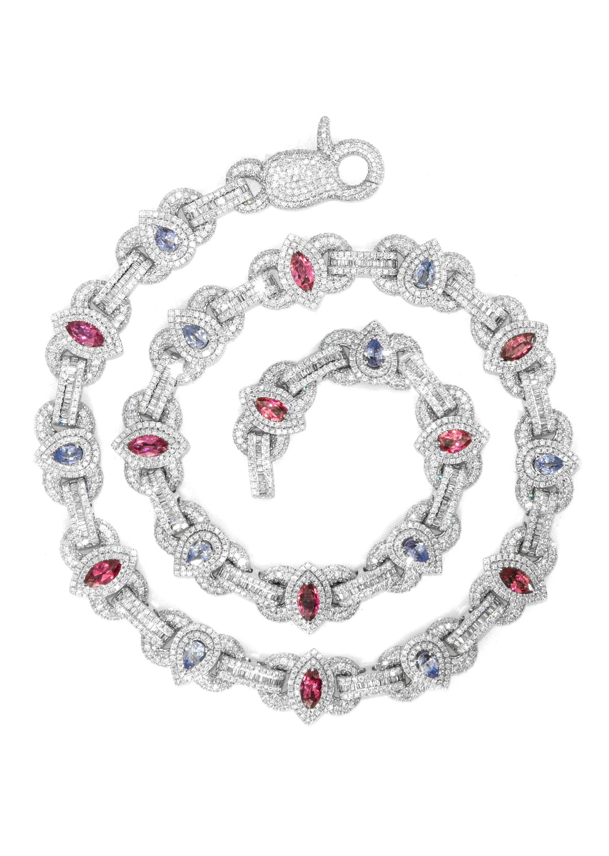 High End Jewelry - Iced Out Ruby & Sapphire Chain - Image 6