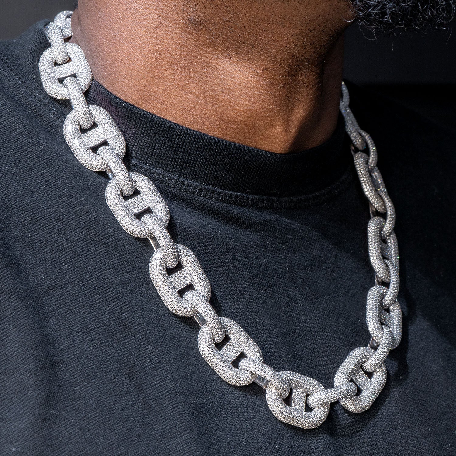 High End Jewelry - Iced Out Diamond Mariner Link Chain - Image 2