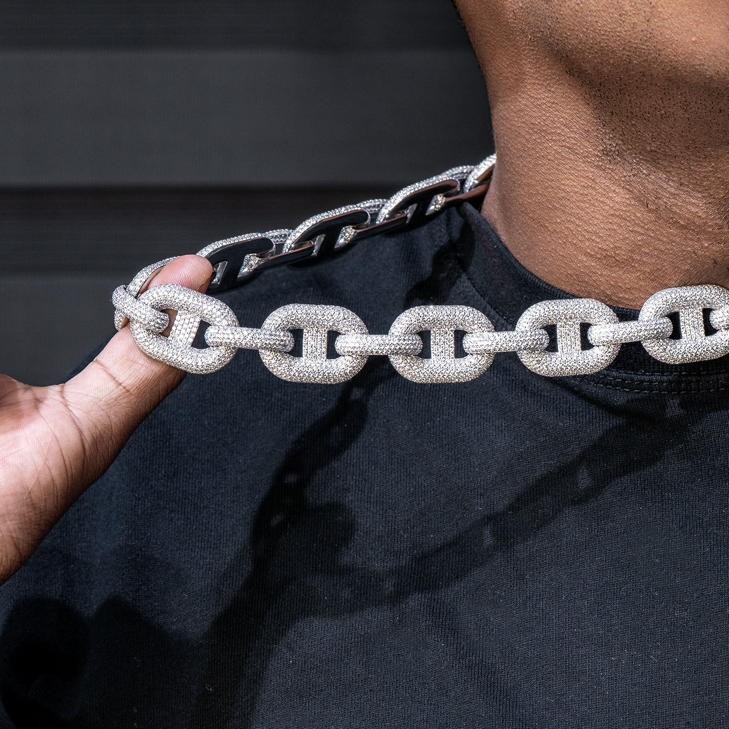 High End Jewelry - Iced Out Diamond Mariner Link Chain - Image 3