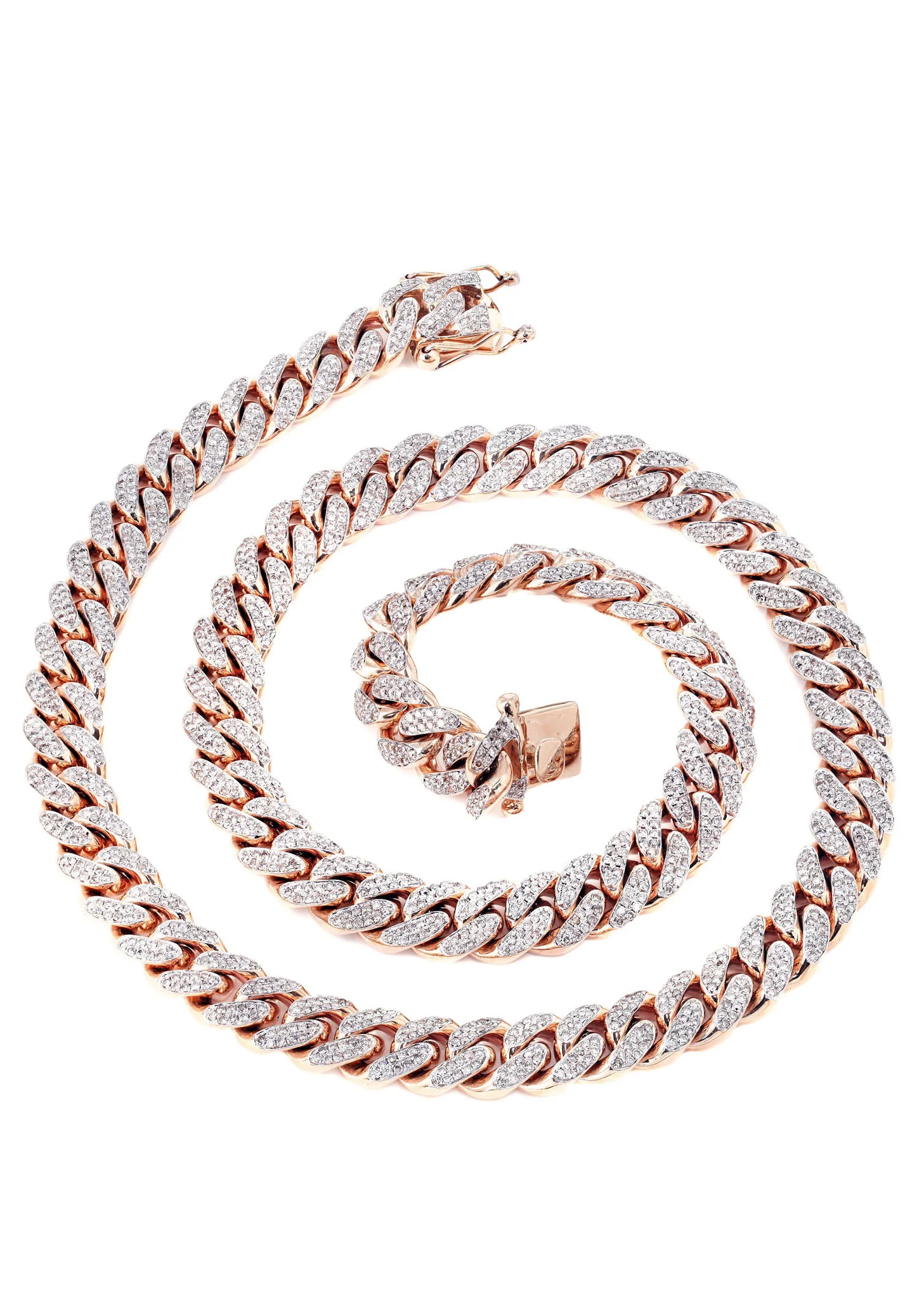 Rose Gold Iced Out Diamond Miami Cuban Link Chain Customizable (10MM-20MM) - Image 4