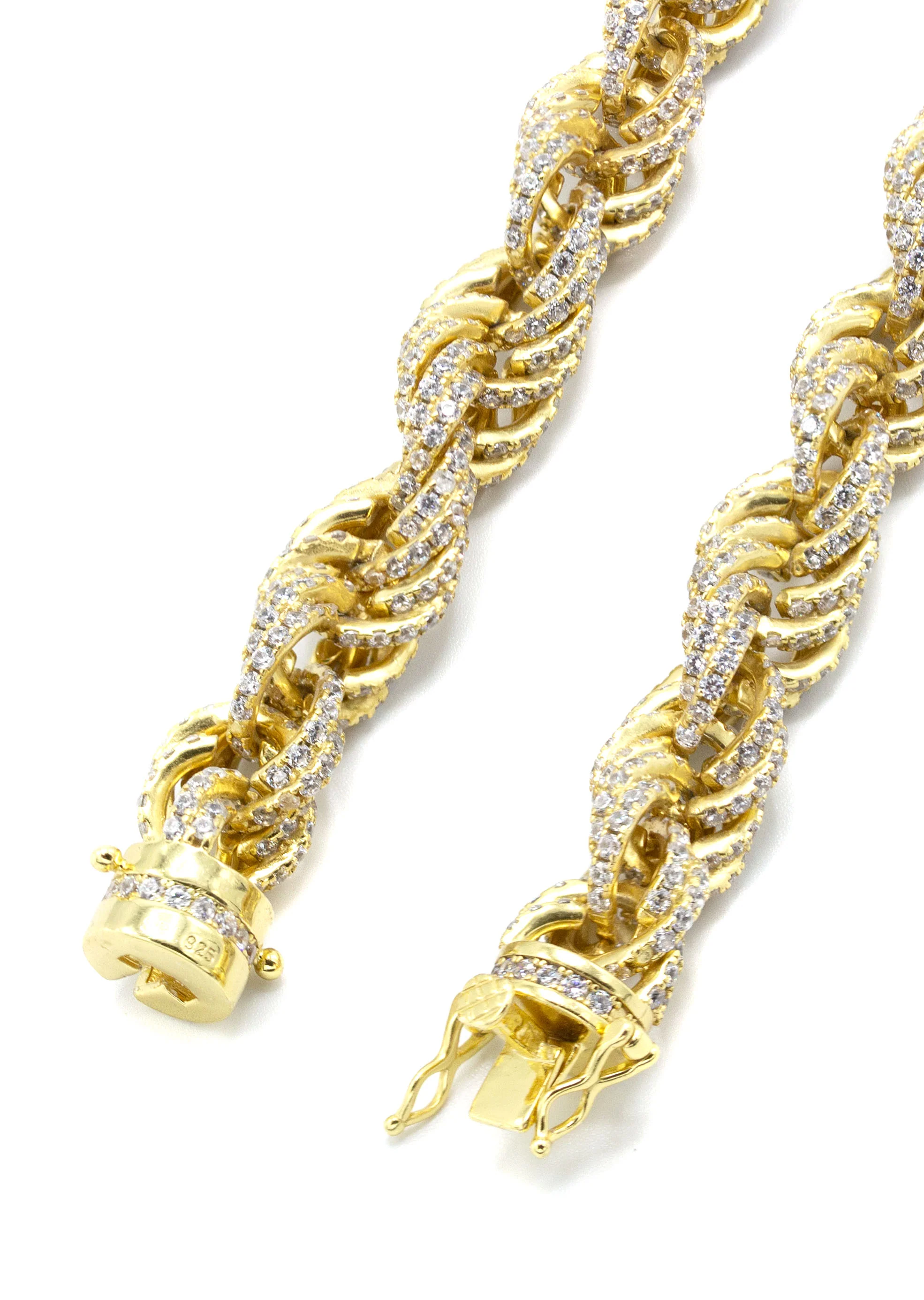 Silver Chain -  Gold Iced Out Rope Chain - Image 4