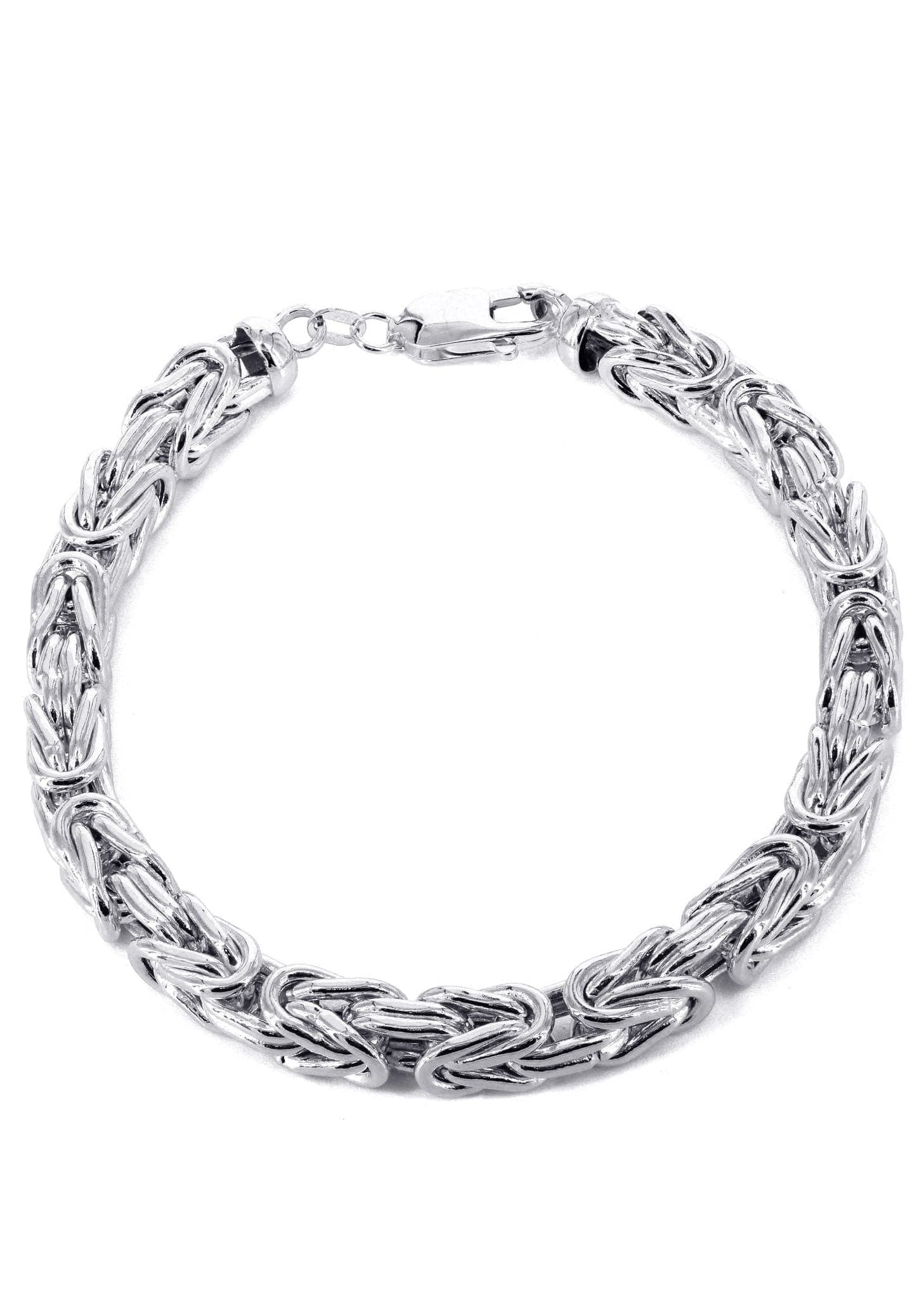Italian Womens Byzantine Bracelet 10K/14K White Gold