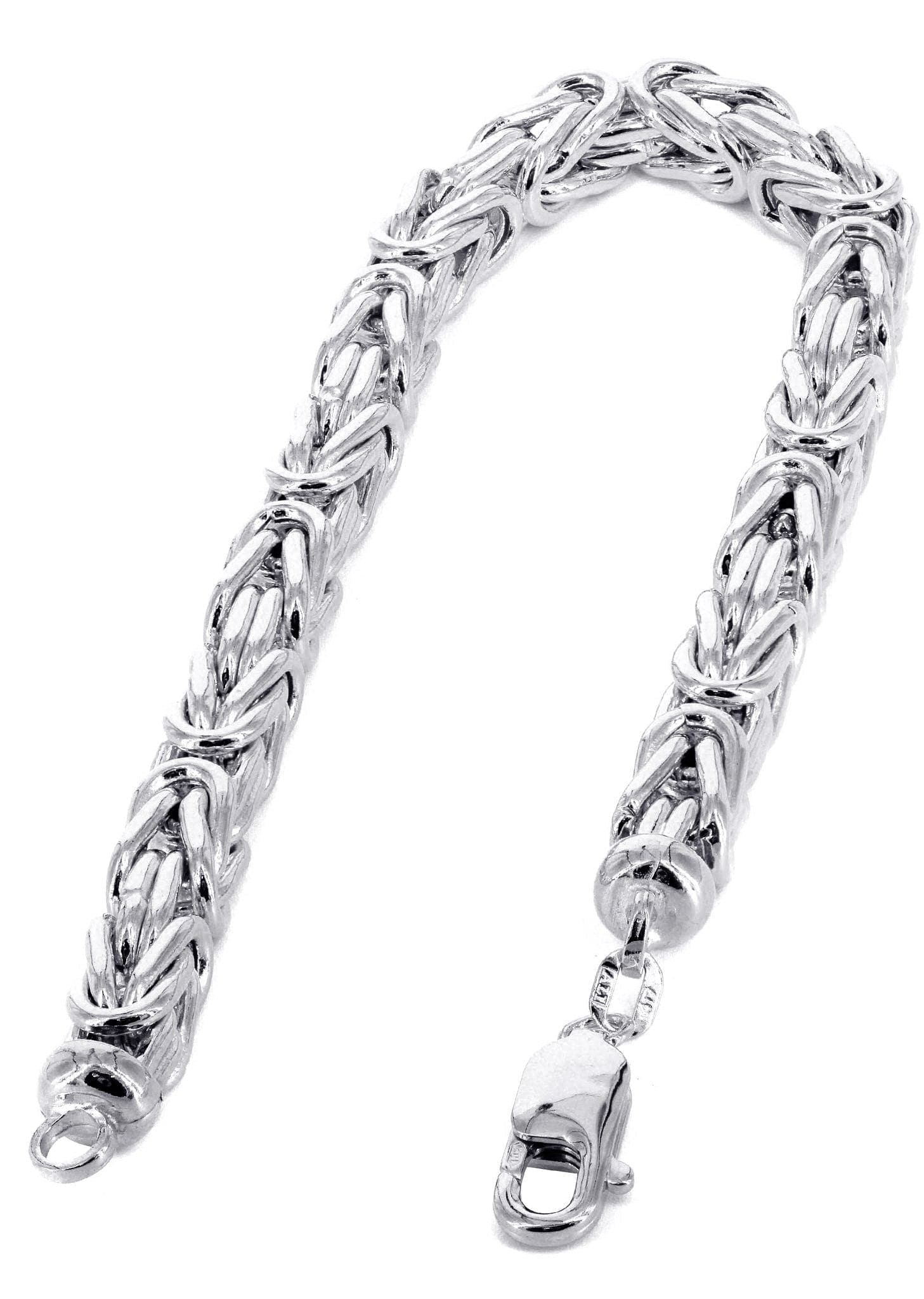 Italian Womens Byzantine Bracelet 10K/14K White Gold - Image 2